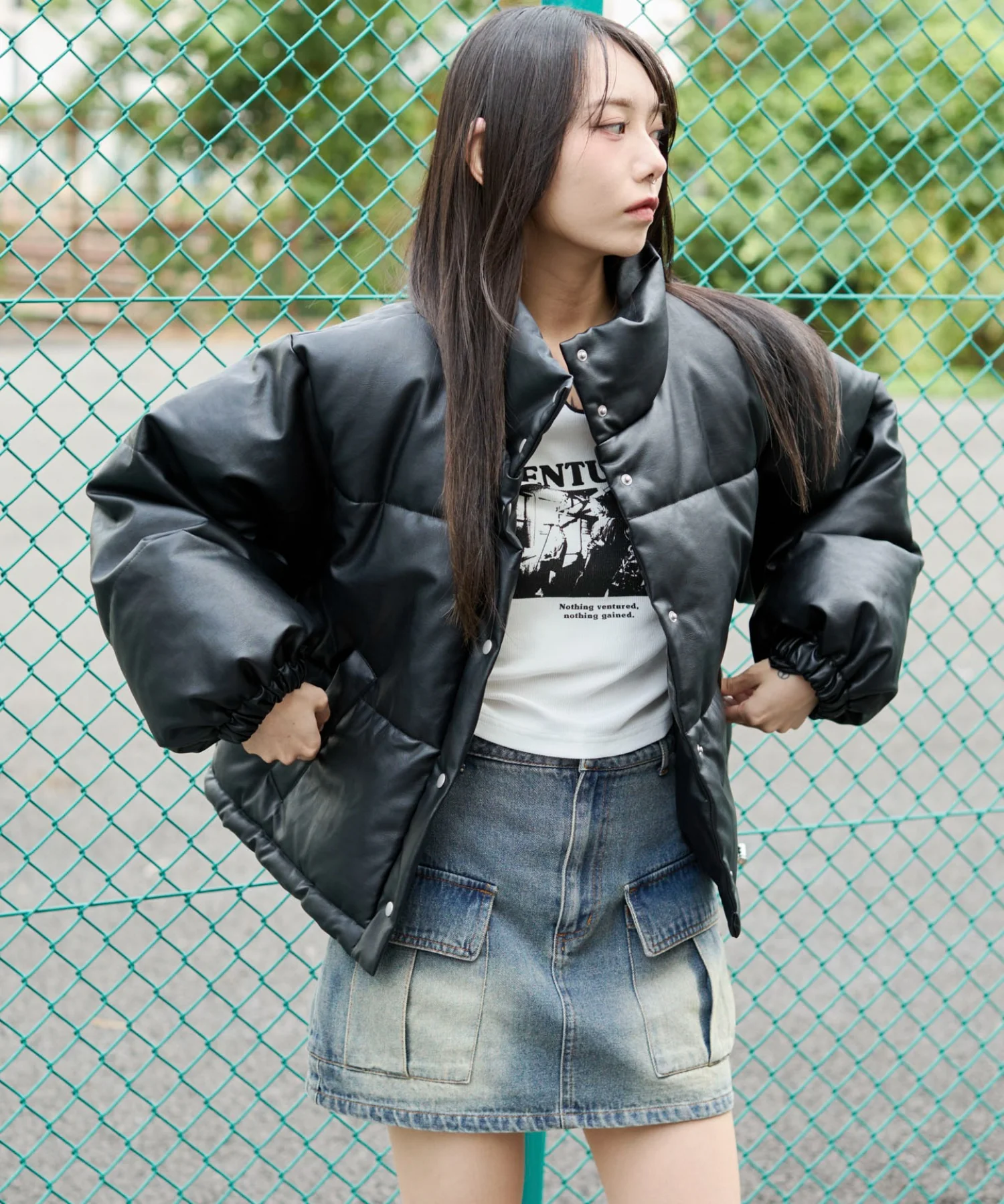 PUスタンドパファーブルゾン - Image 6