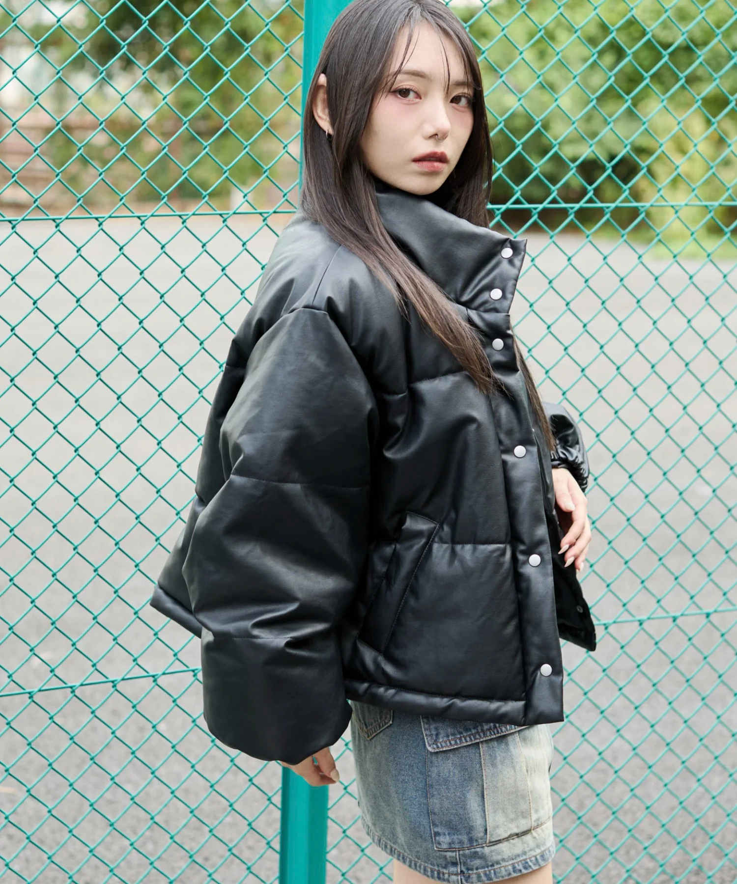 PUスタンドパファーブルゾン - Image 9