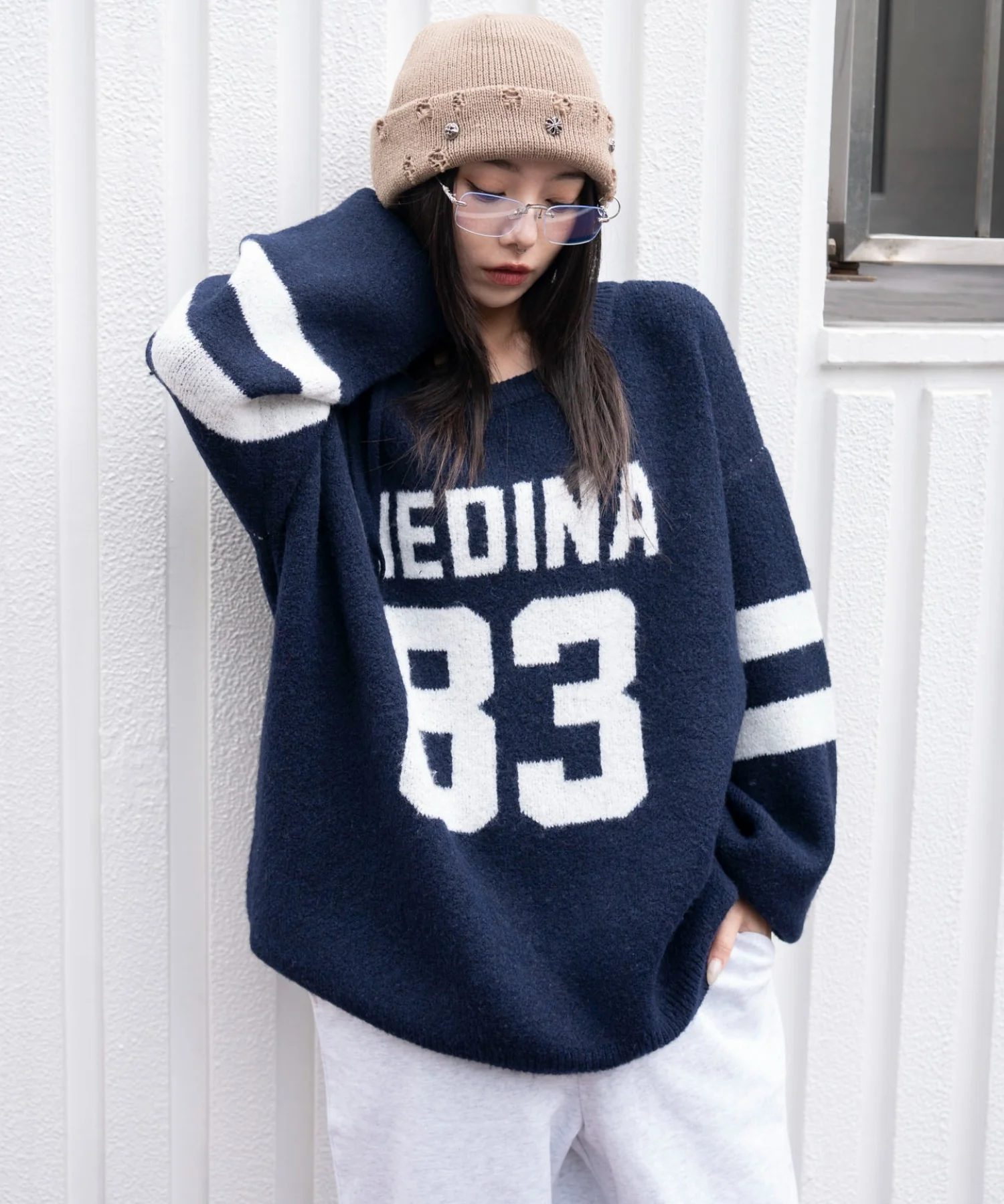 フラッフィー2WAYグラフィックワンショルBIGニット - Image 15