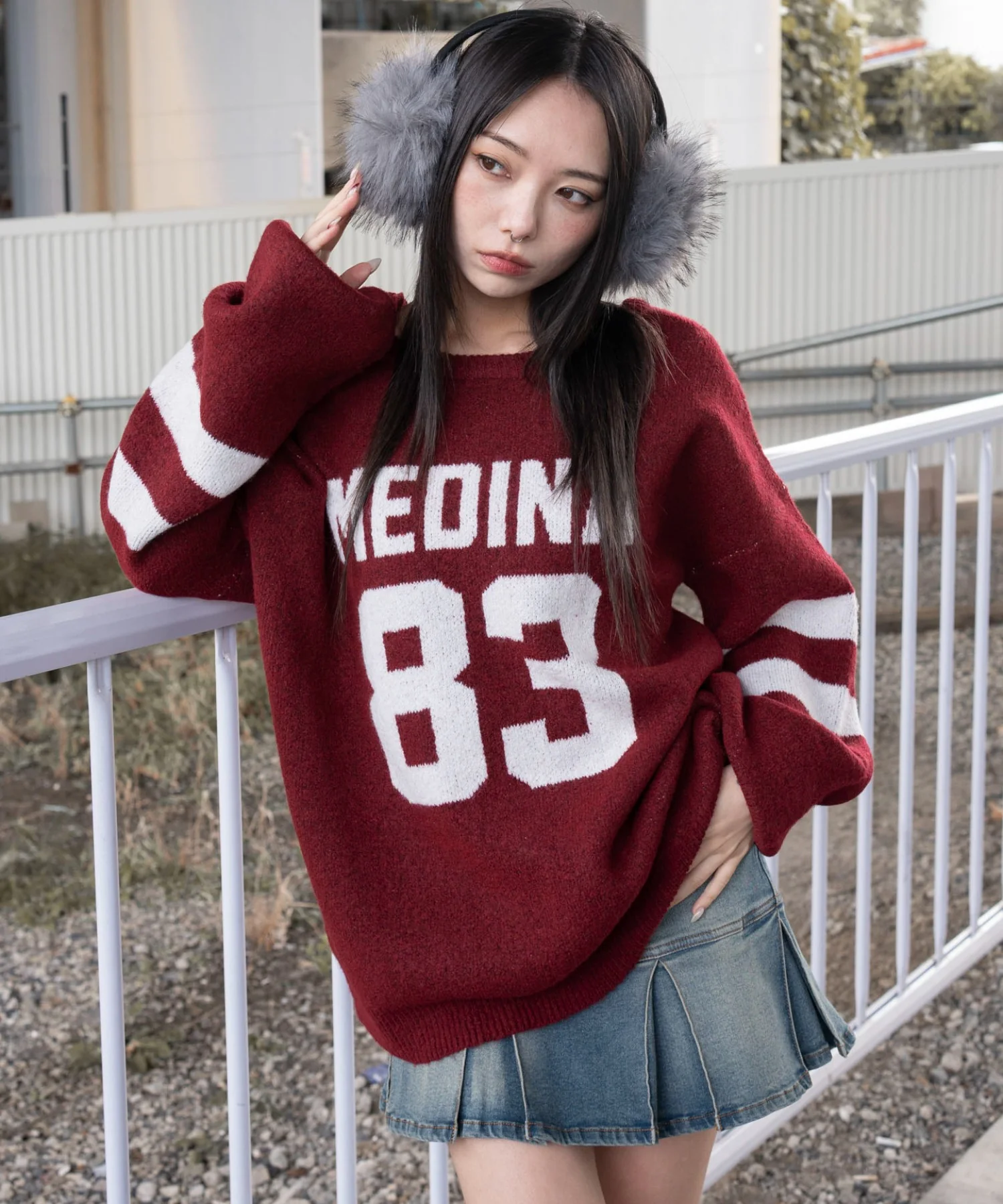 フラッフィー2WAYグラフィックワンショルBIGニット - Image 19