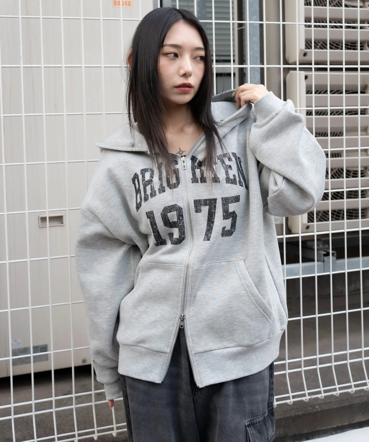 裏起毛ファーフードBIGZIPパーカー - Image 28
