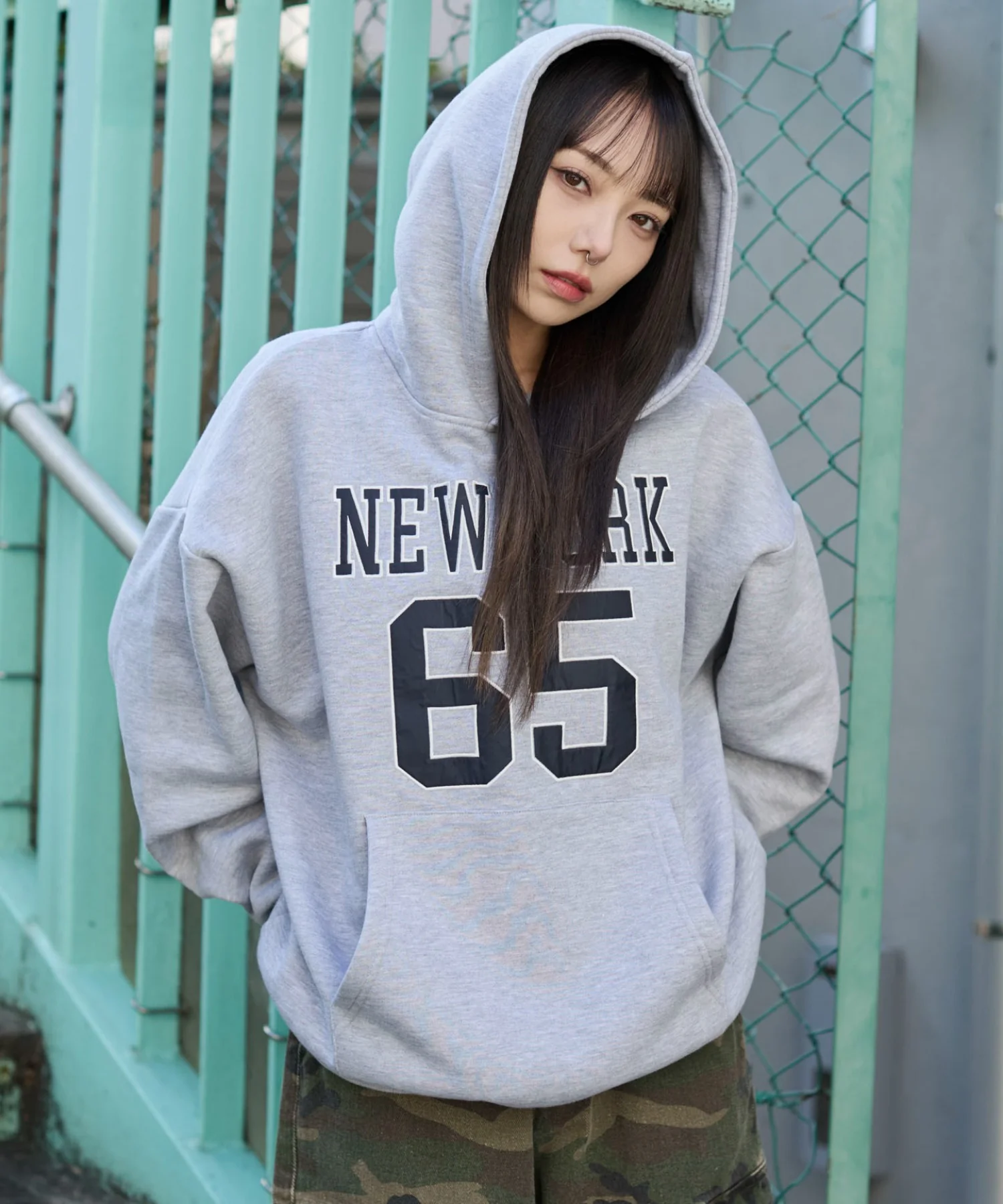 裏起毛グラフィックビッグプルパーカー - Image 3