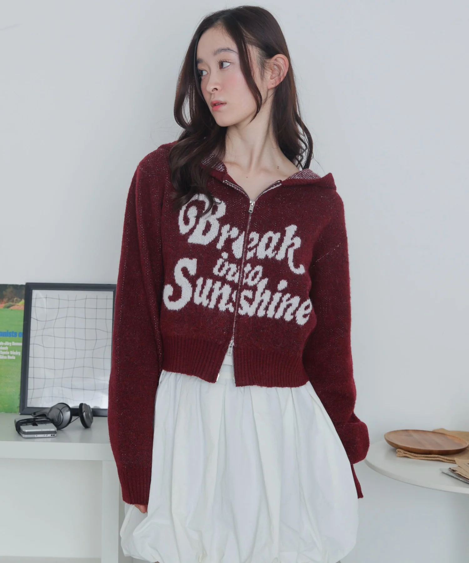 フラッフィーグラフィックジャガードニットZIPパーカー - Image 14