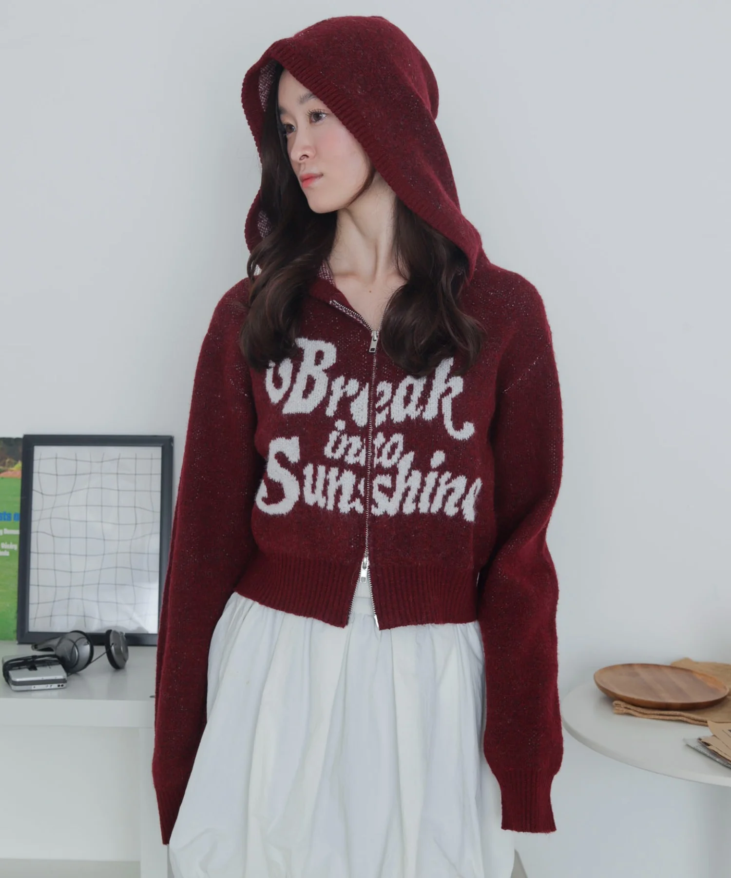 フラッフィーグラフィックジャガードニットZIPパーカー - Image 15