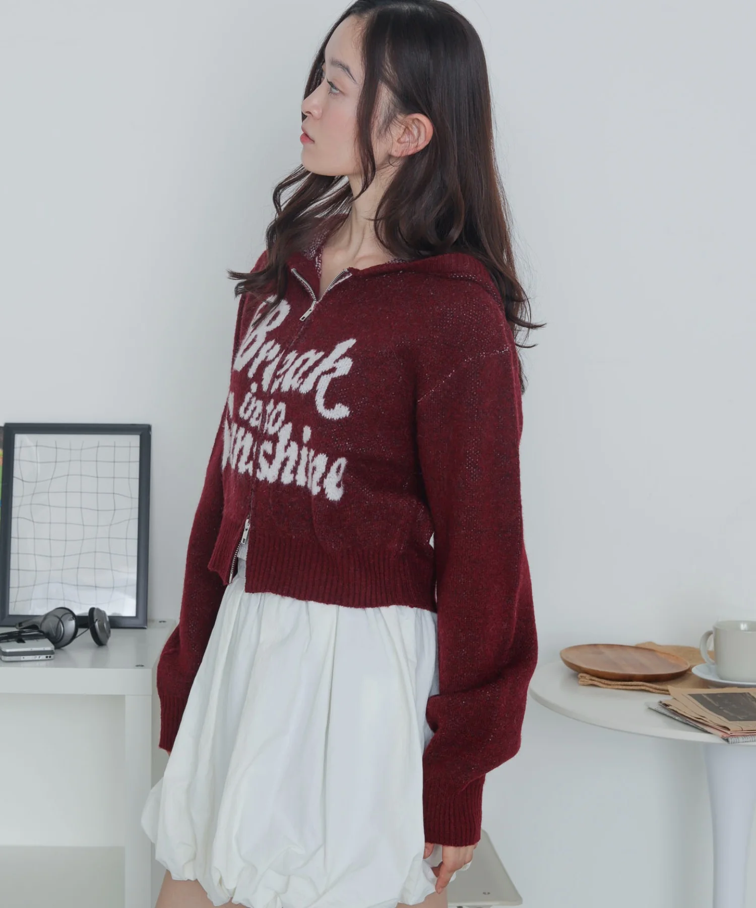 フラッフィーグラフィックジャガードニットZIPパーカー - Image 17