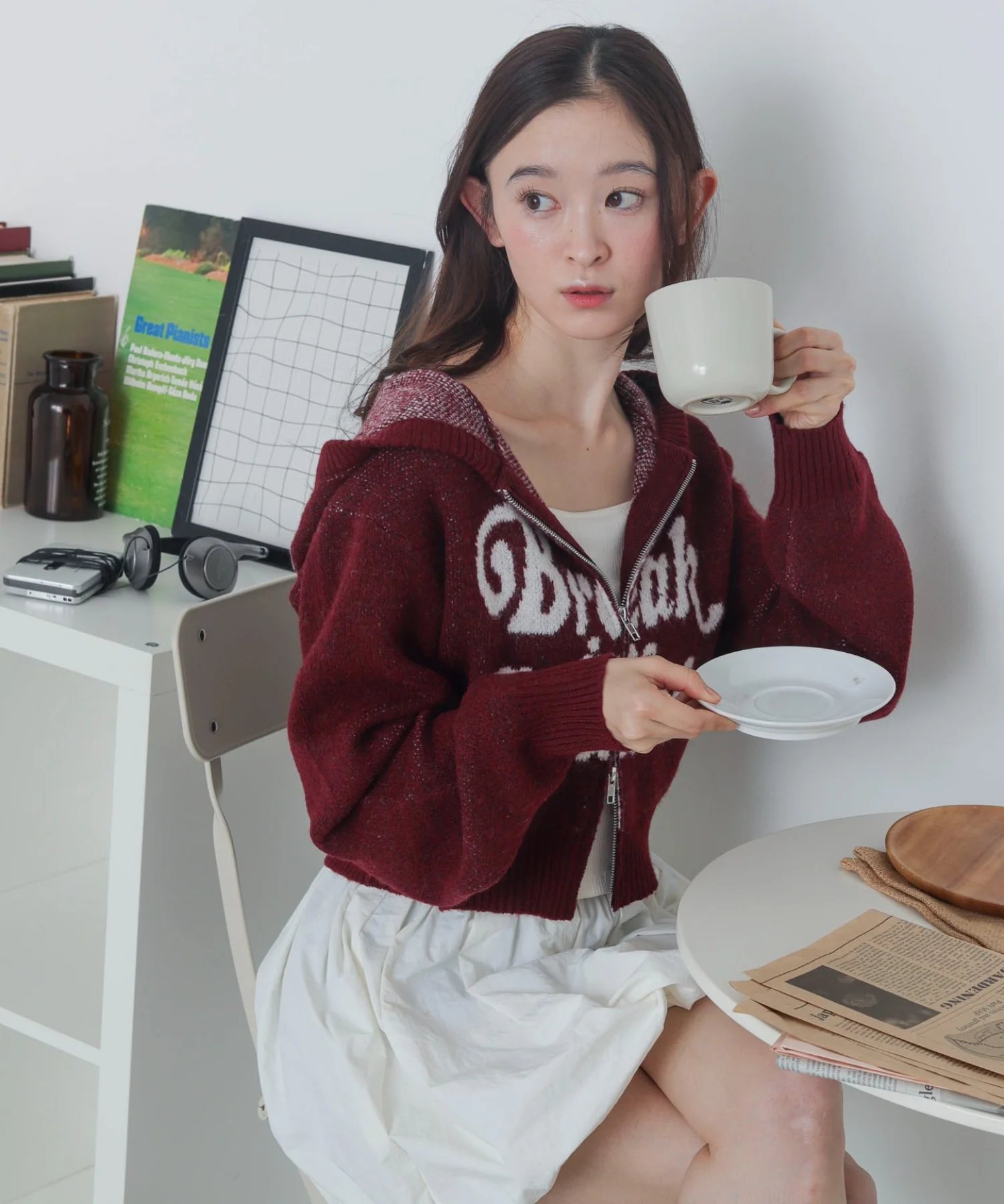 フラッフィーグラフィックジャガードニットZIPパーカー - Image 19