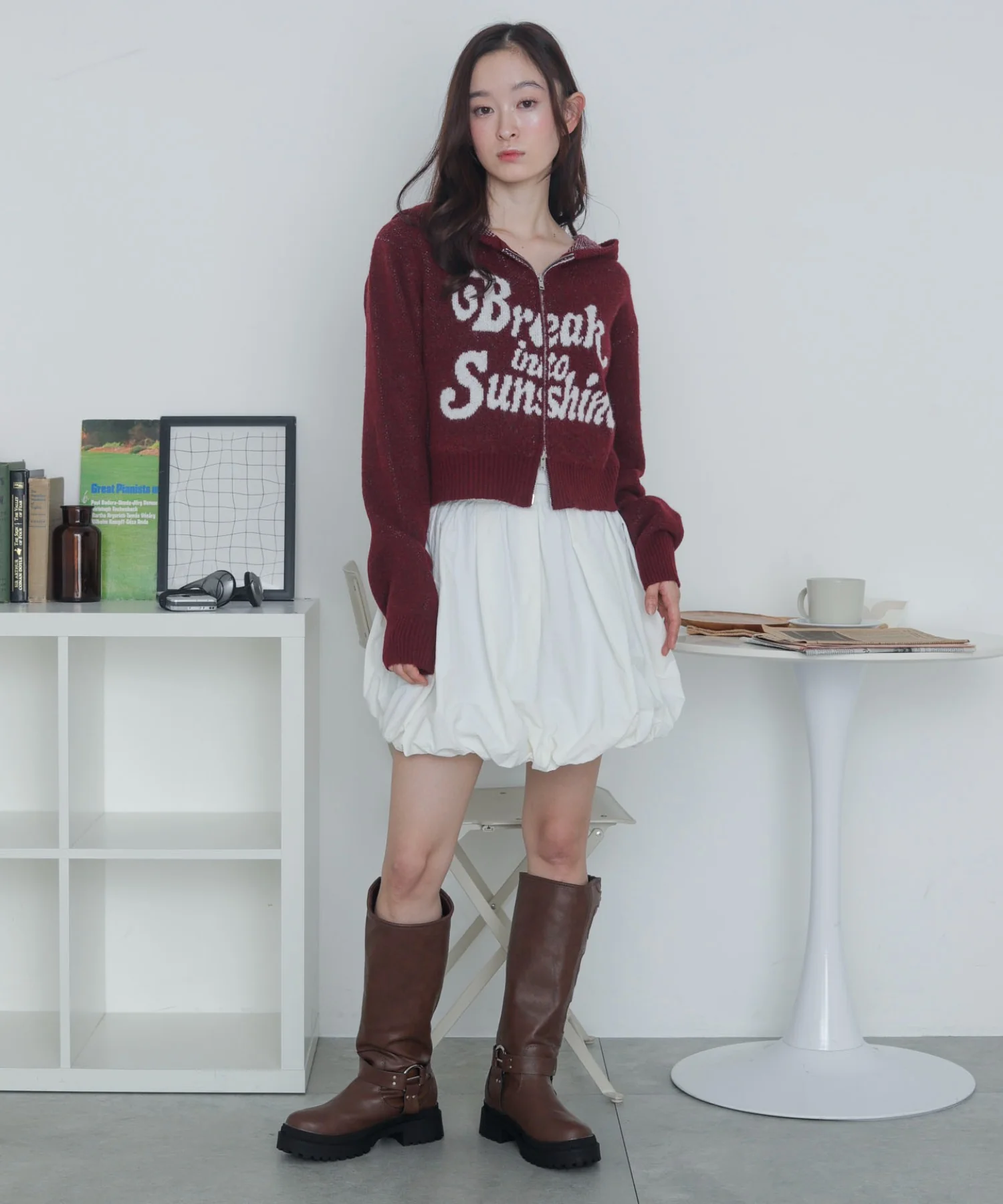 フラッフィーグラフィックジャガードニットZIPパーカー - Image 21