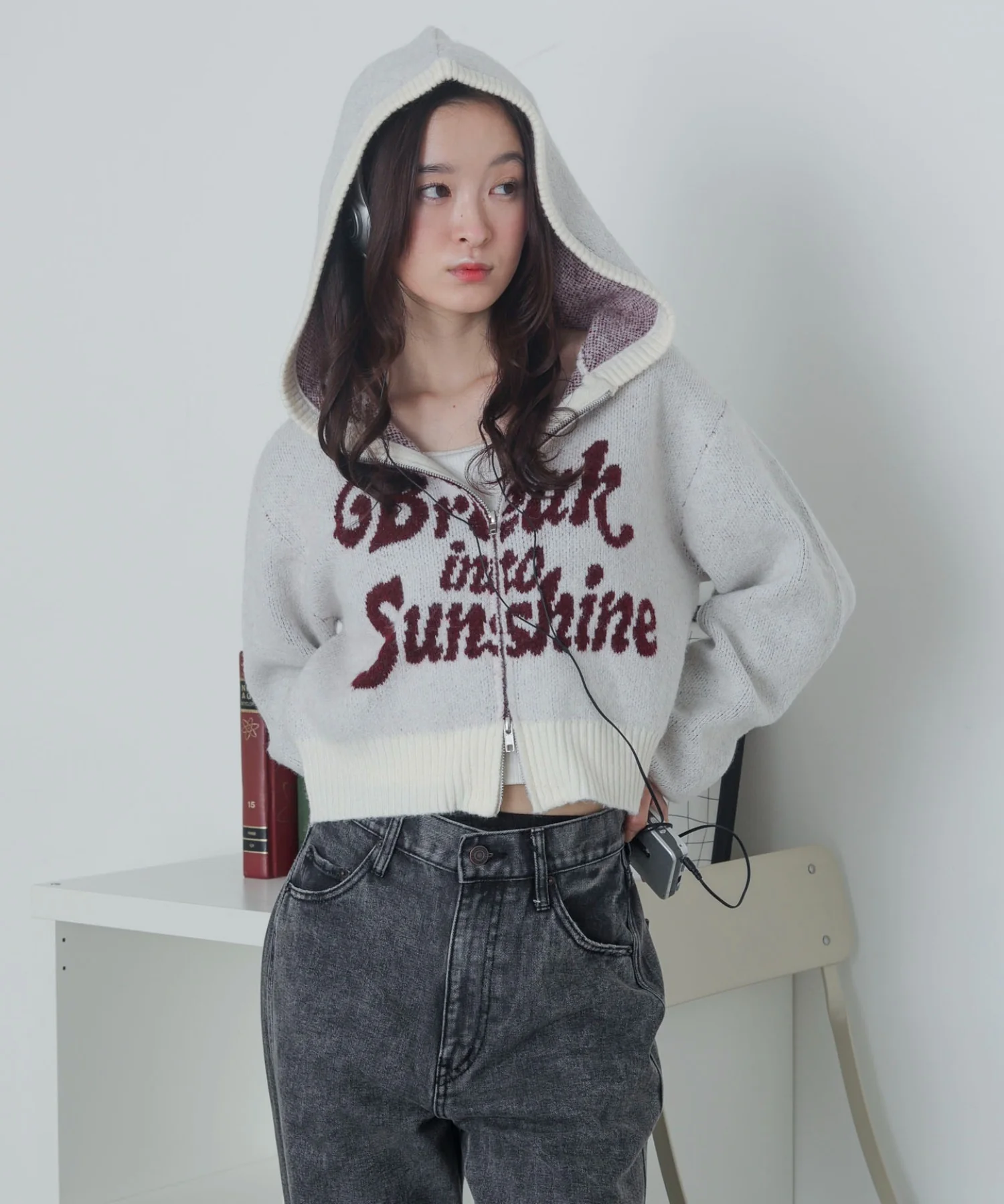 フラッフィーグラフィックジャガードニットZIPパーカー - Image 22