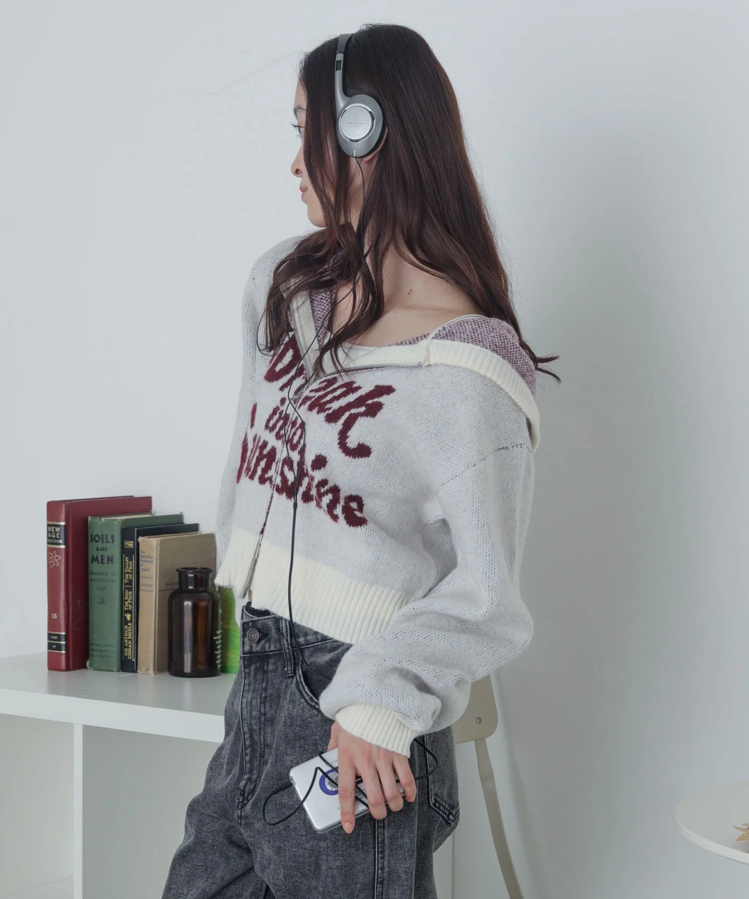 フラッフィーグラフィックジャガードニットZIPパーカー - Image 24