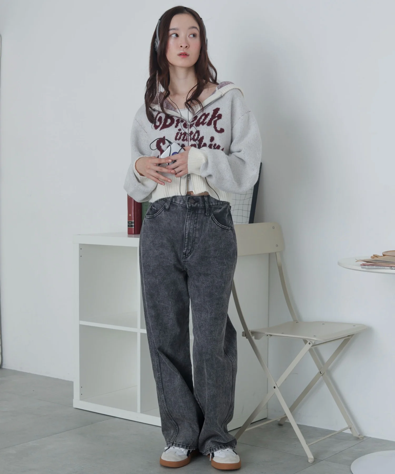 フラッフィーグラフィックジャガードニットZIPパーカー - Image 26