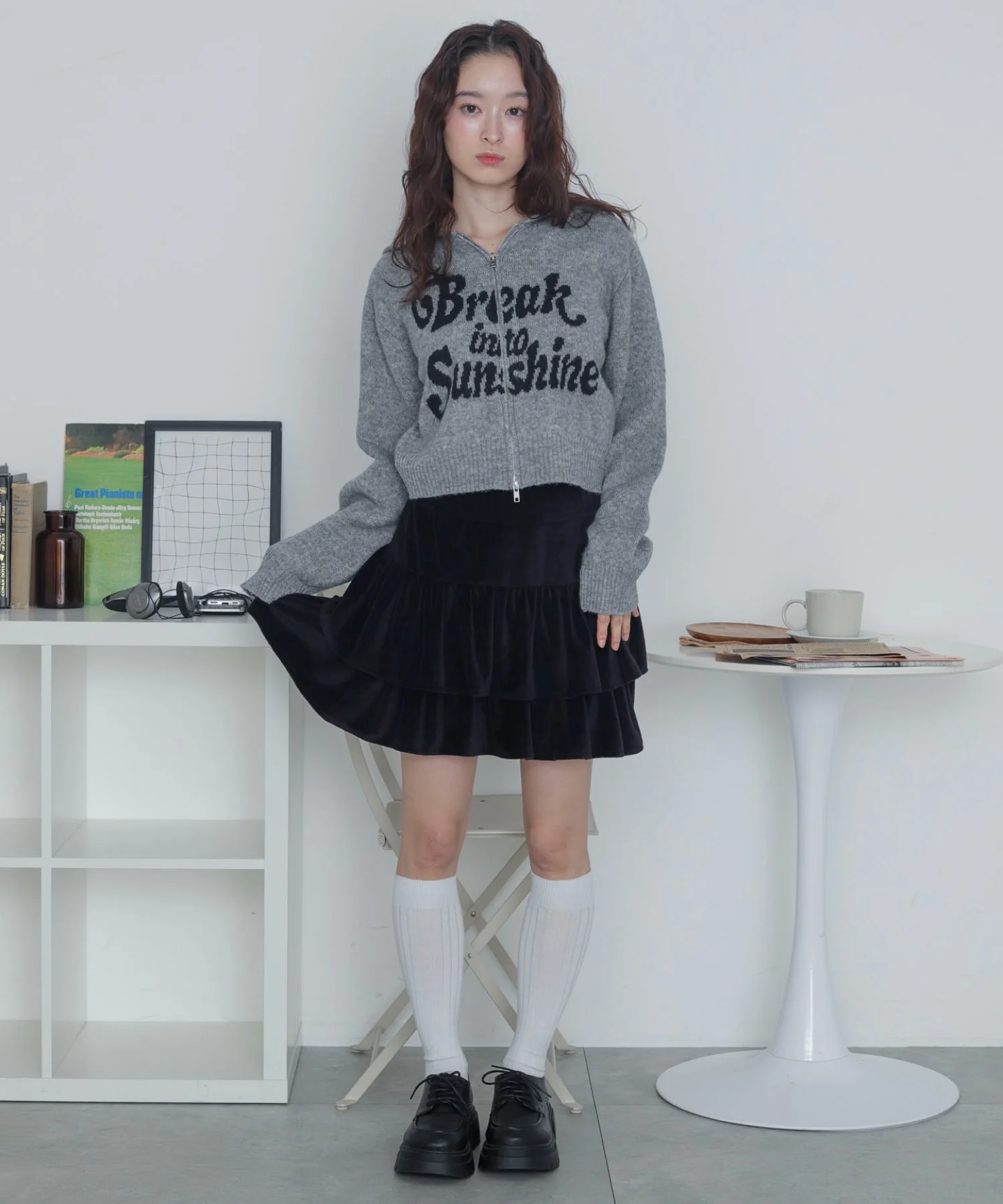 フラッフィーグラフィックジャガードニットZIPパーカー - Image 31