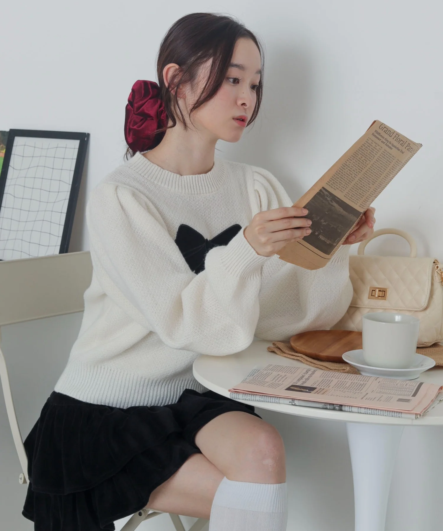ベロアリボンアップリケタックスリーブニット - Image 10