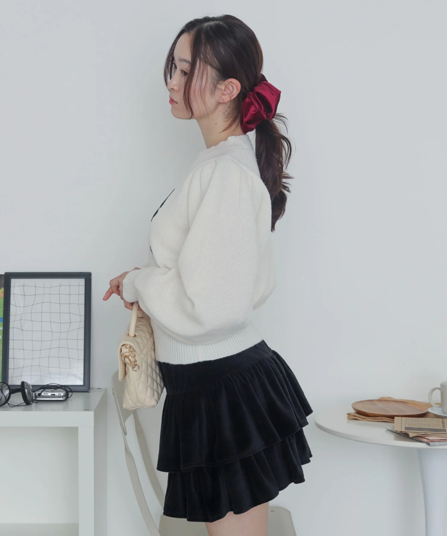 ベロアリボンアップリケタックスリーブニット - Image 14
