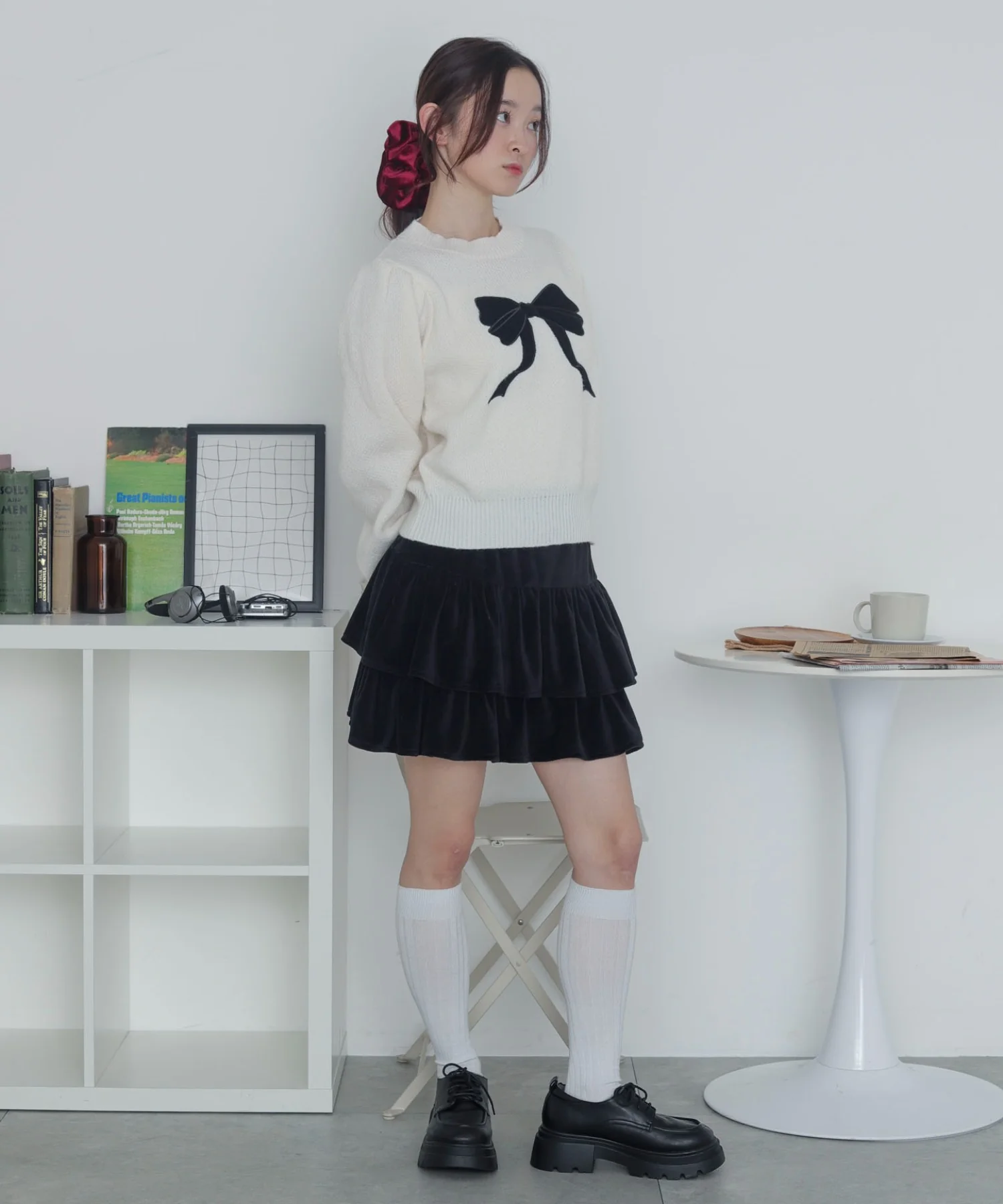 ベロアリボンアップリケタックスリーブニット - Image 17