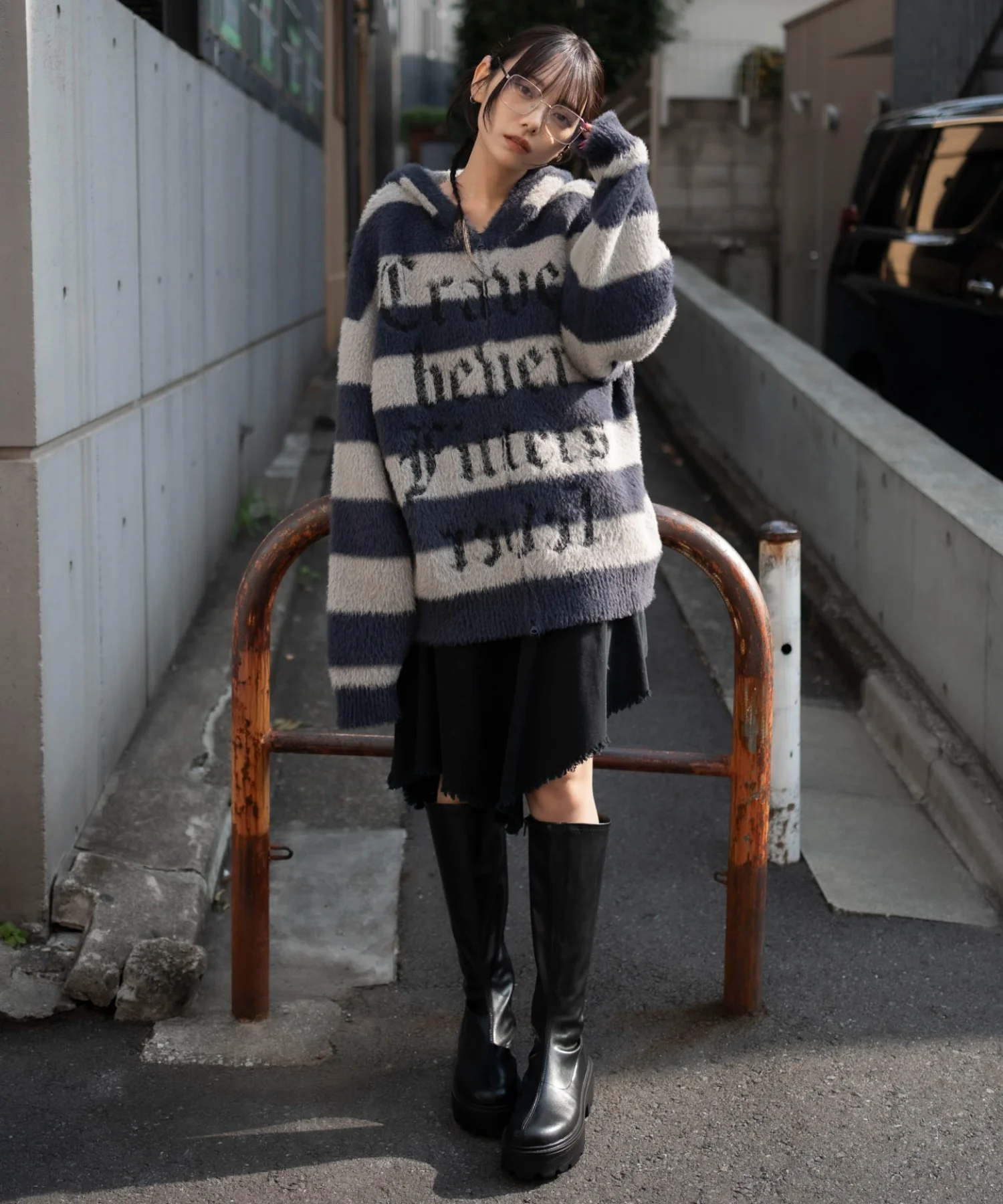 シャギーグラフィックZIPパーカー - Image 7