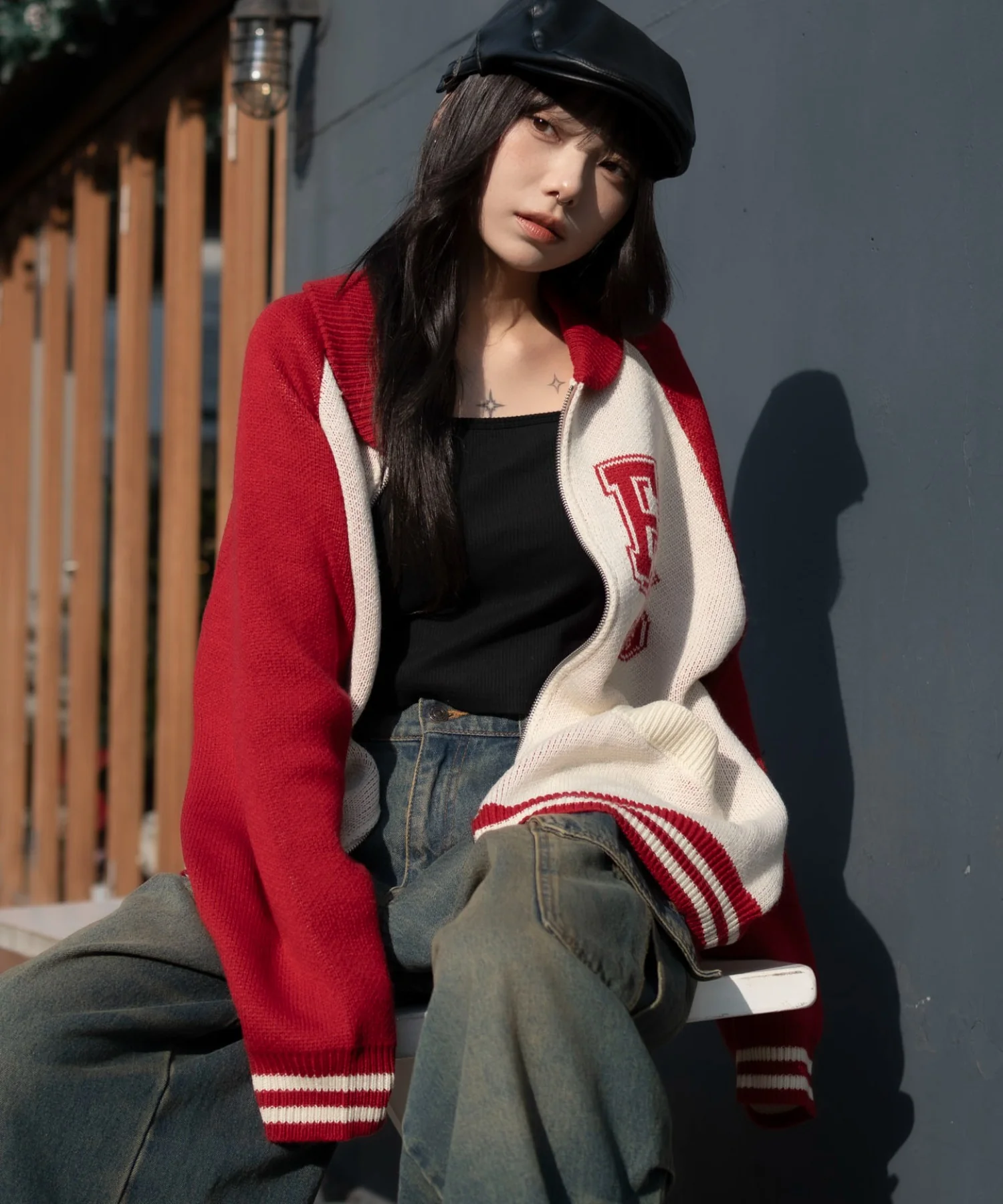 グラフィックZIPニットブルゾン - Image 18
