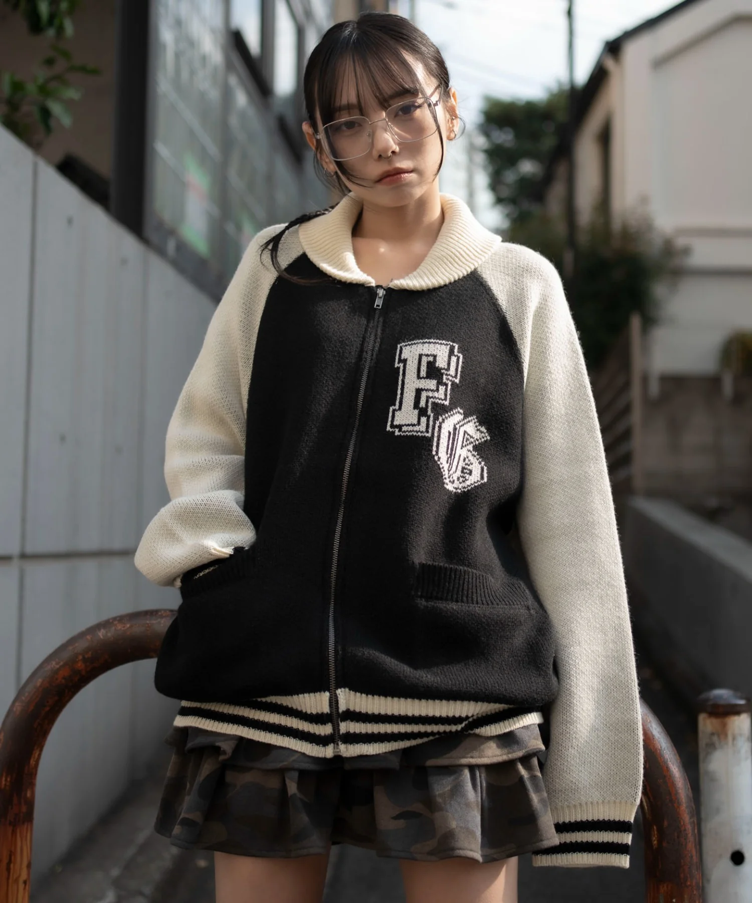 グラフィックZIPニットブルゾン - Image 36