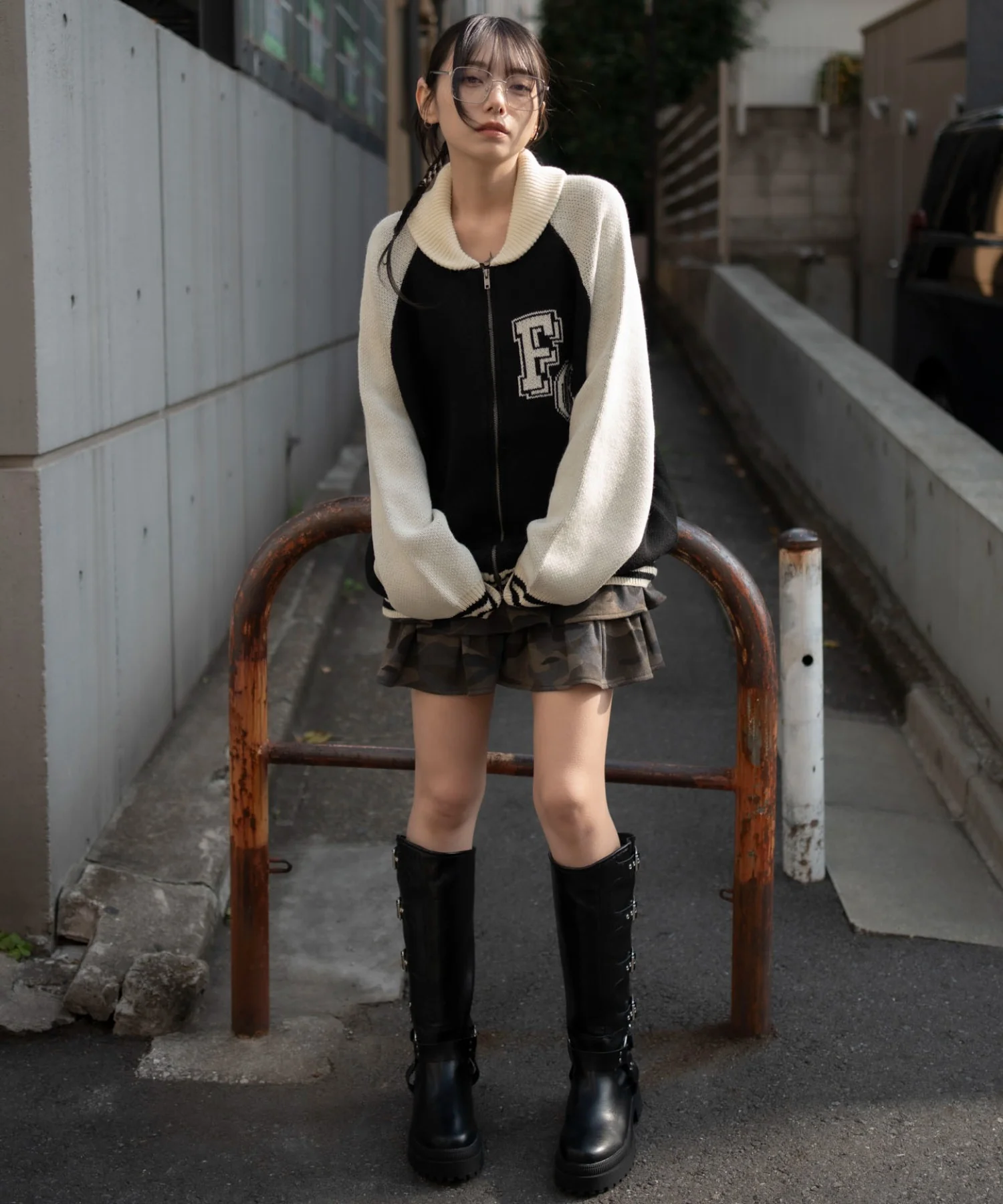 グラフィックZIPニットブルゾン - Image 6