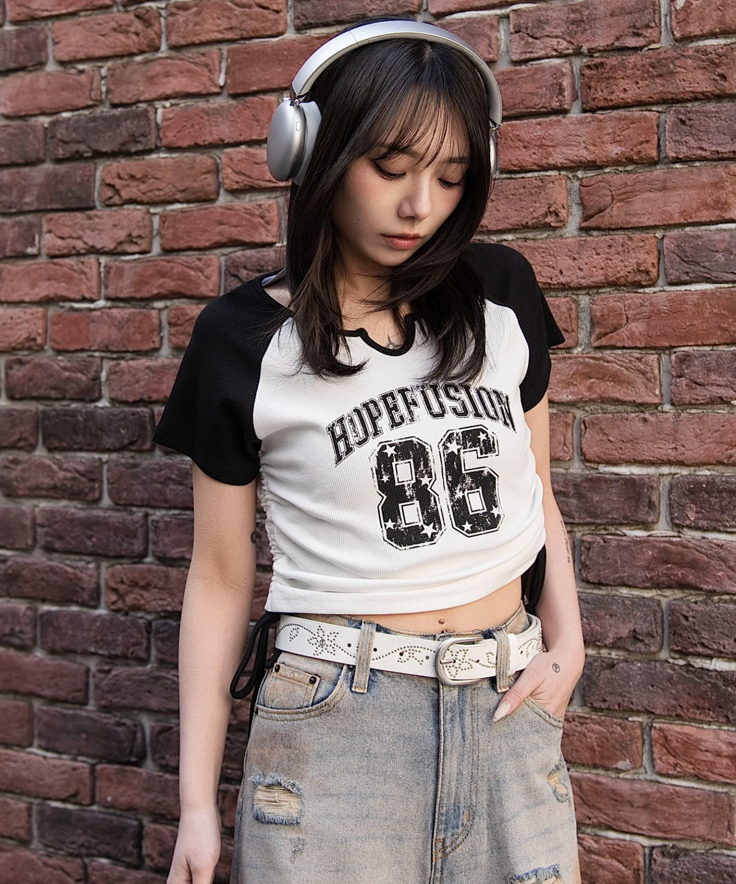 キーネックサイドレースアップちびT - Image 19