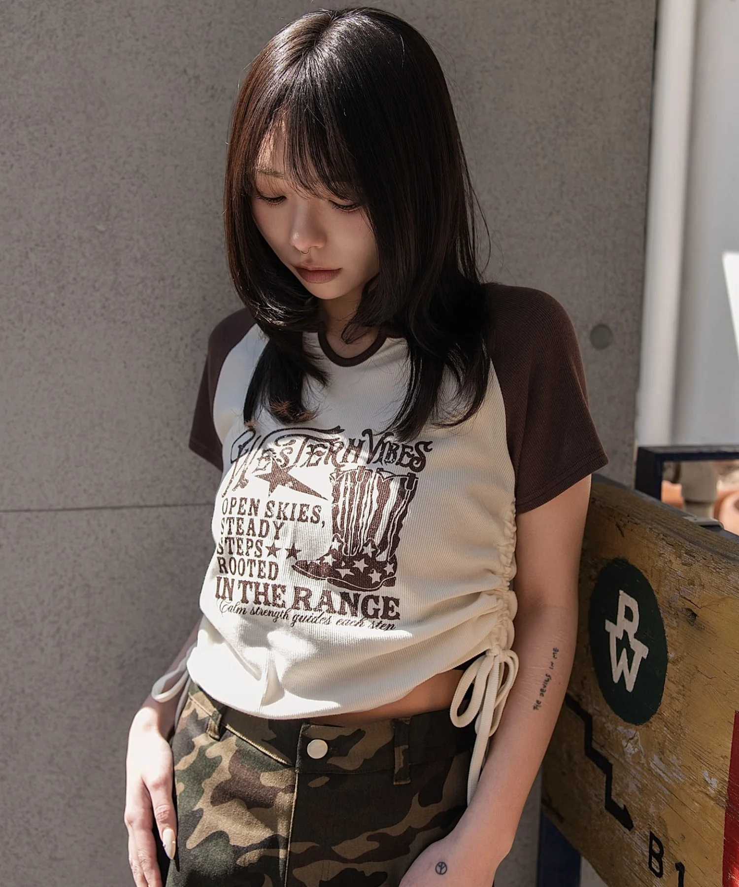 キーネックサイドレースアップちびT - Image 46