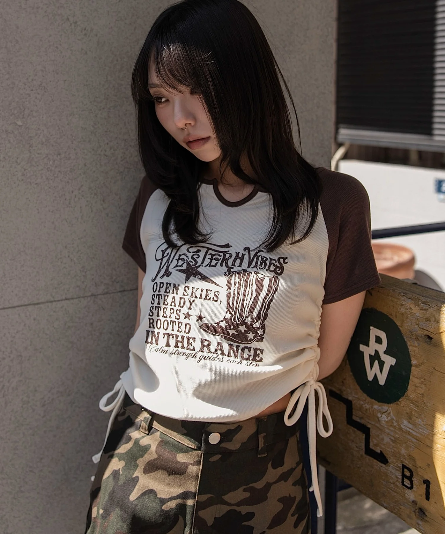 キーネックサイドレースアップちびT - Image 47