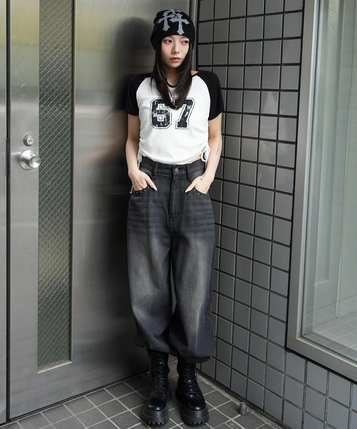 キーネックサイドレースアップちびT - Image 53