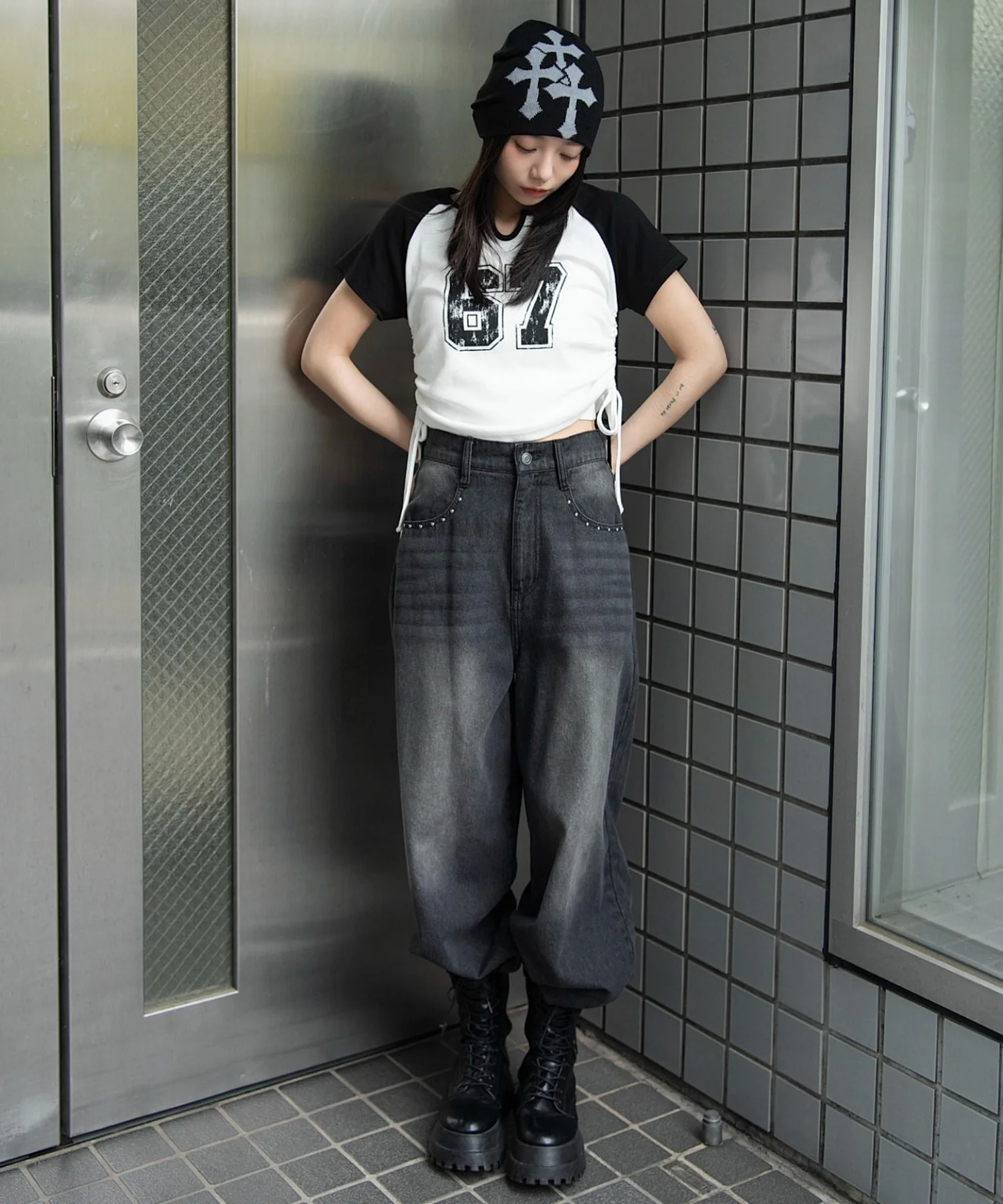 キーネックサイドレースアップちびT - Image 54