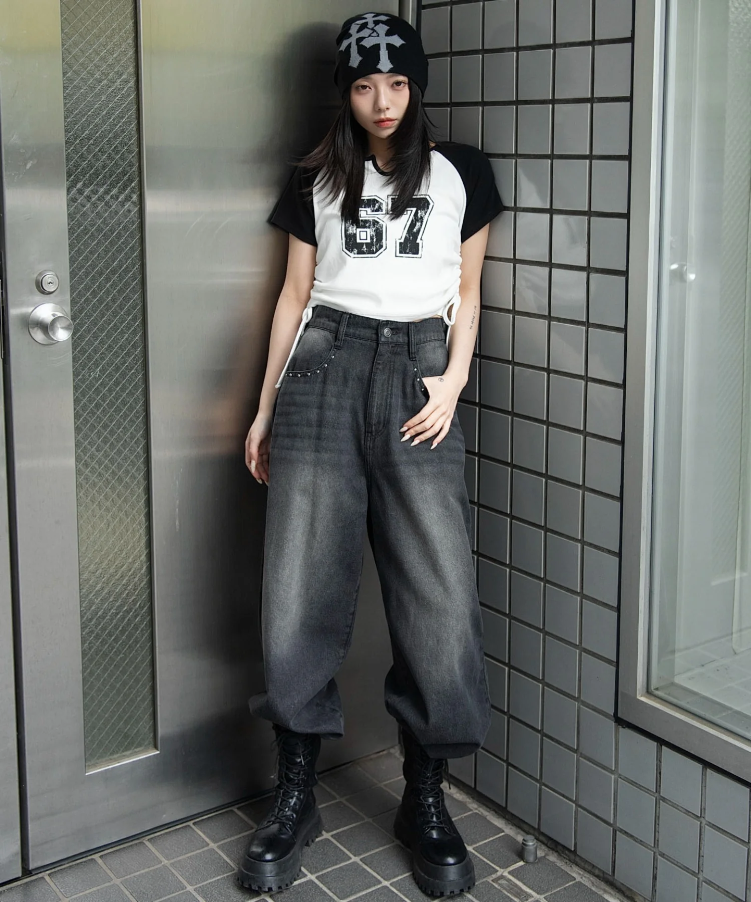 キーネックサイドレースアップちびT - Image 55