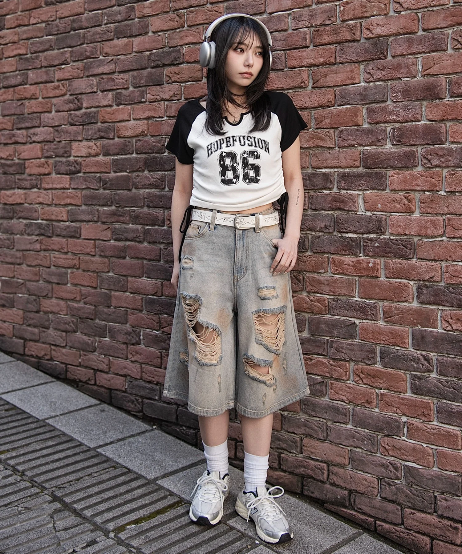 キーネックサイドレースアップちびT - Image 8