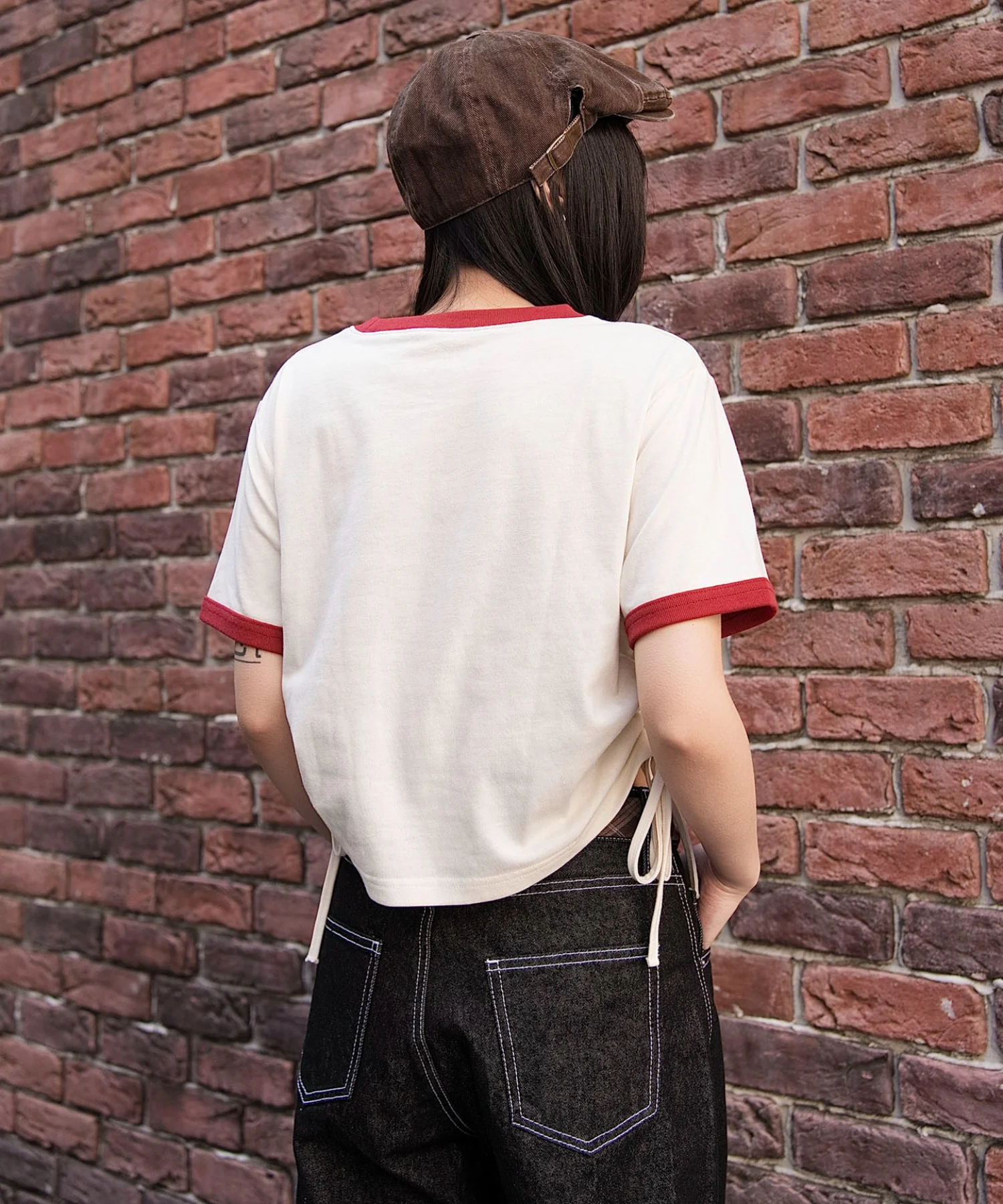 グラフィックサイドリボンドロストショートT - Image 36
