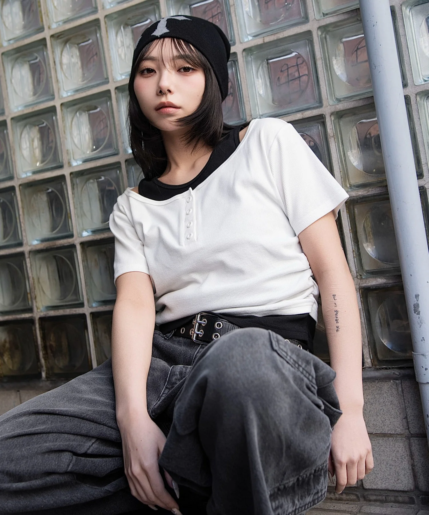 レイヤードヘンリーネック半袖T - Image 11