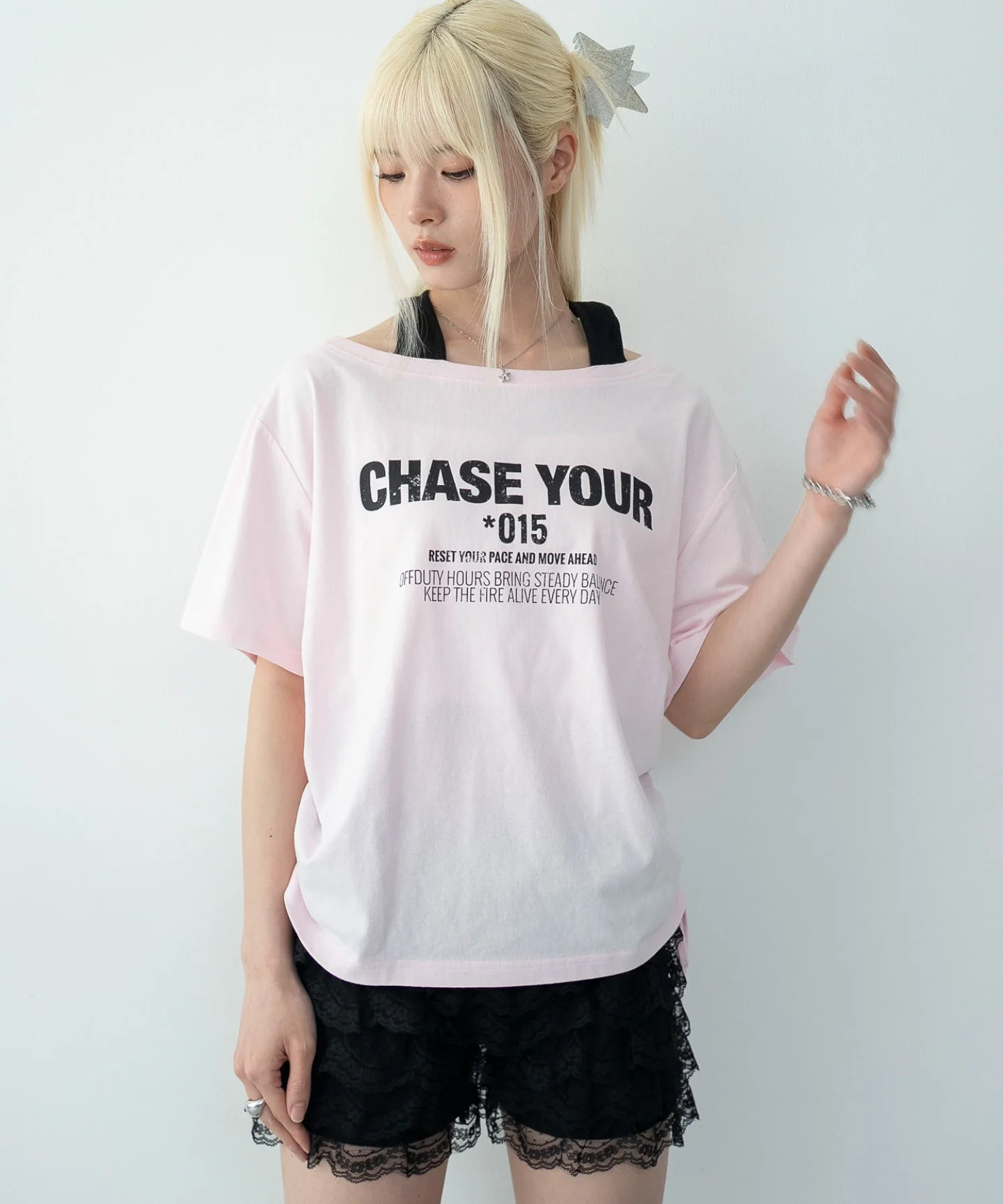 ホルターネックレイヤードワンショルT - Image 13