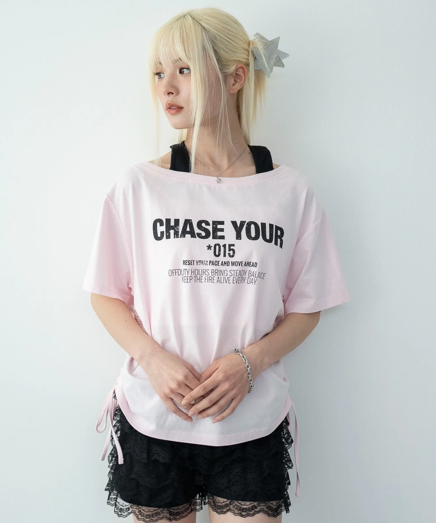 ホルターネックレイヤードワンショルT - Image 14