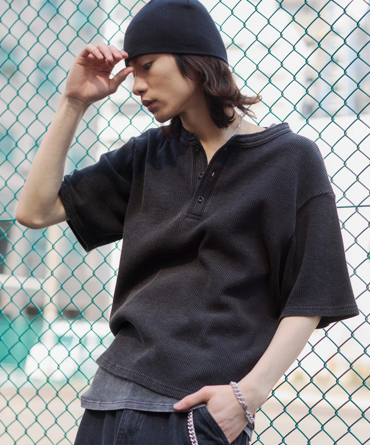 ワッフルヘンリーネックT（SS） - Image 3