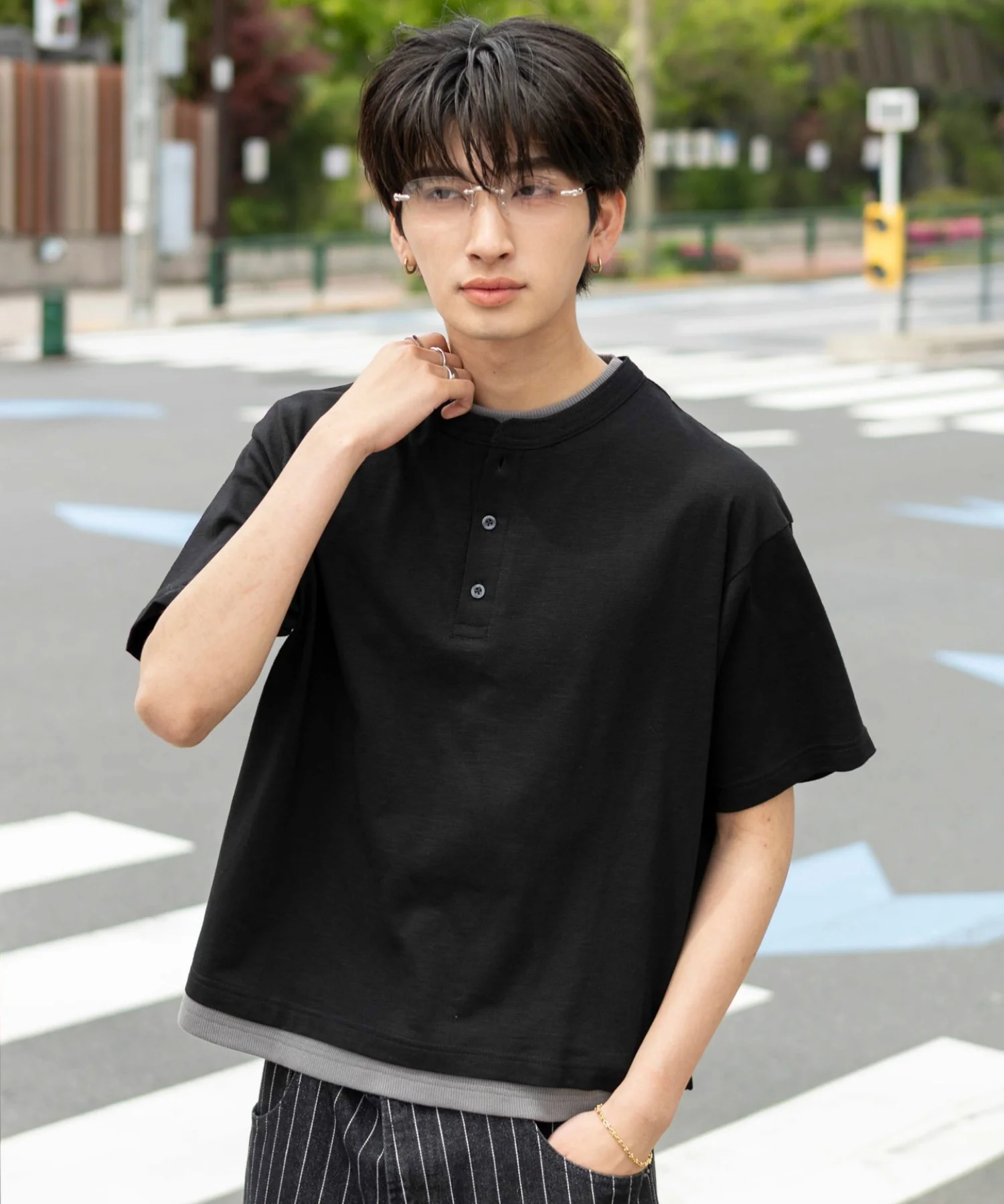 フェイクレイヤードヘンリーネックT（SS） - Image 15