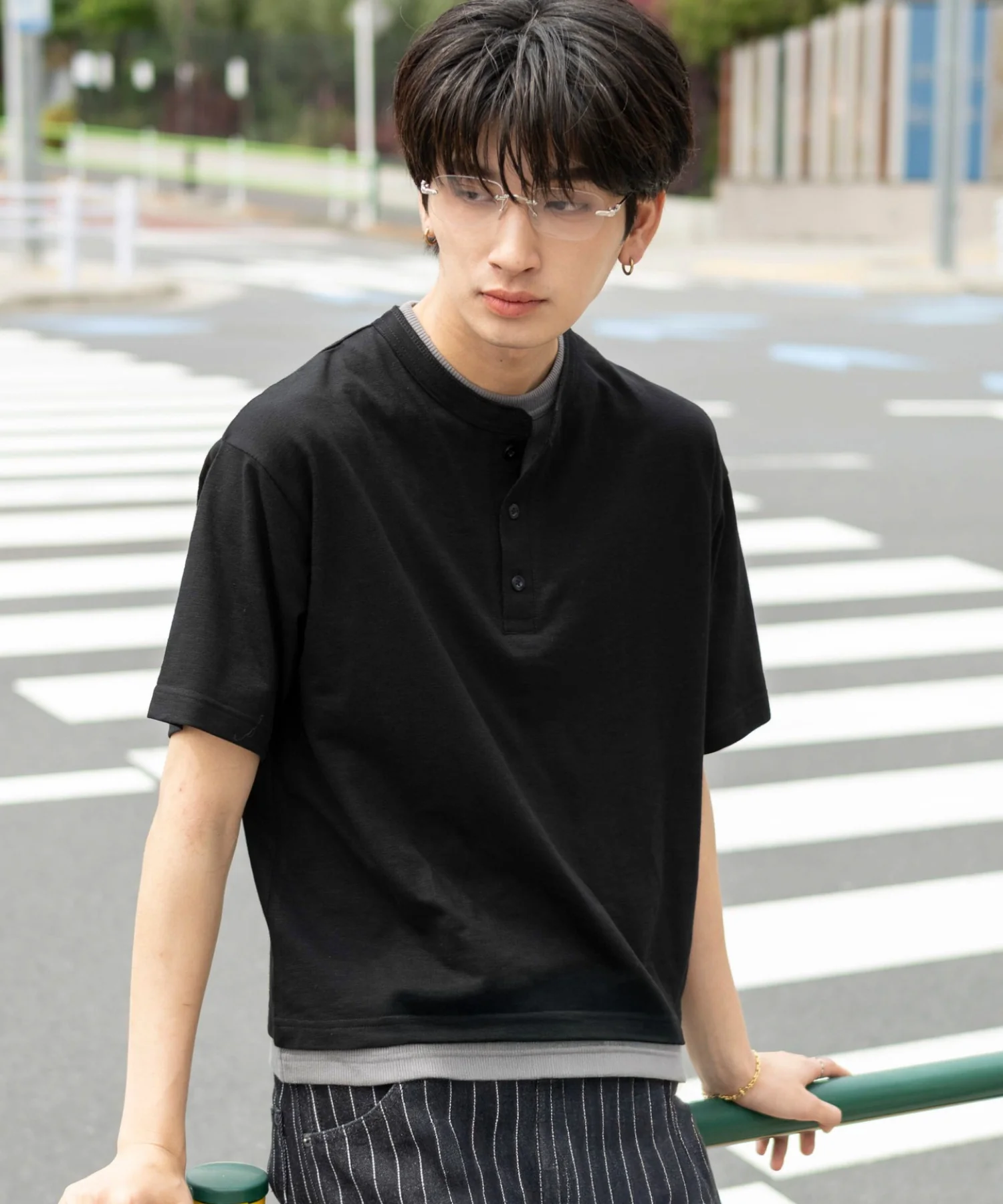 フェイクレイヤードヘンリーネックT（SS） - Image 3
