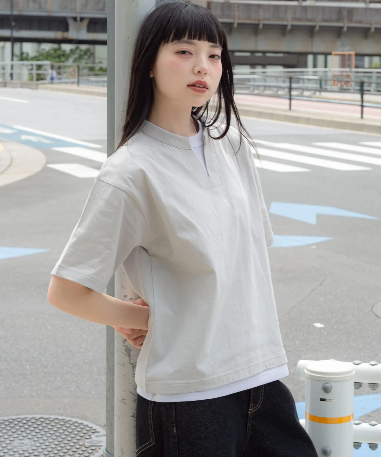 フェイクレイヤードキーネックT（SS） - Image 16