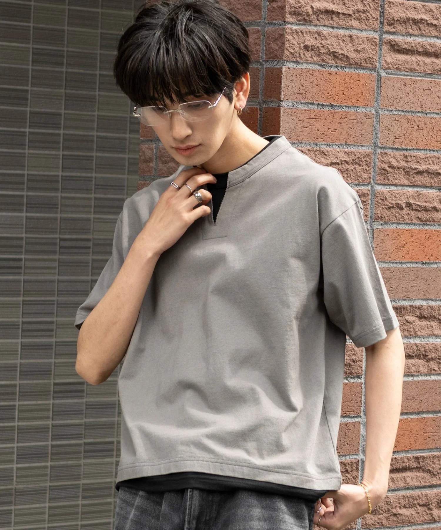 フェイクレイヤードキーネックT（SS） - Image 20