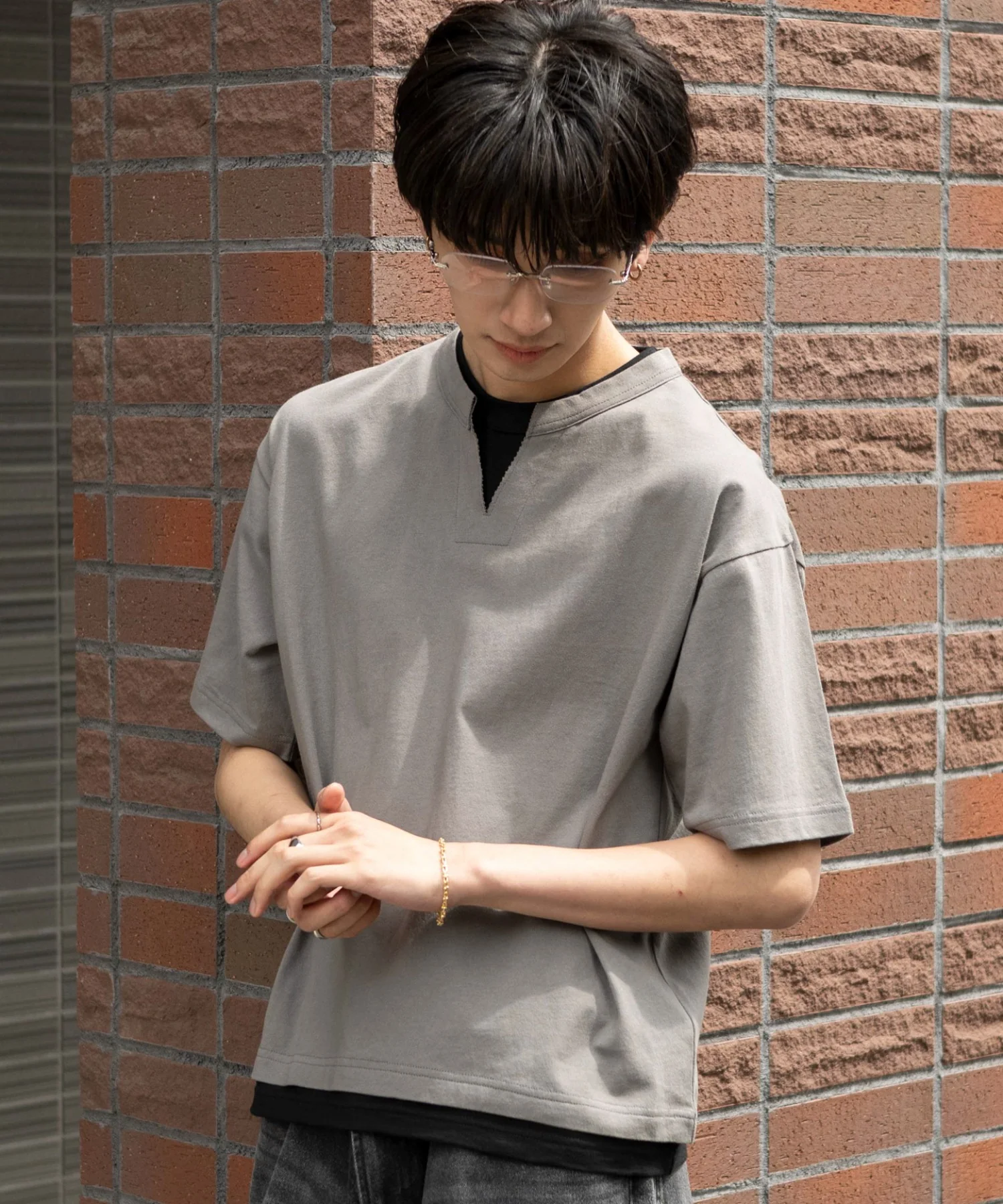 フェイクレイヤードキーネックT（SS） - Image 21