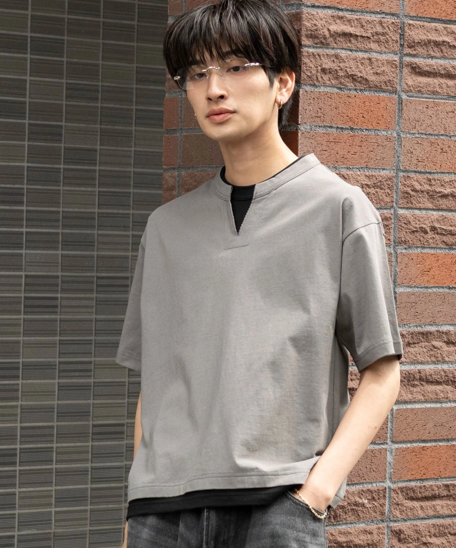 フェイクレイヤードキーネックT（SS） - Image 23