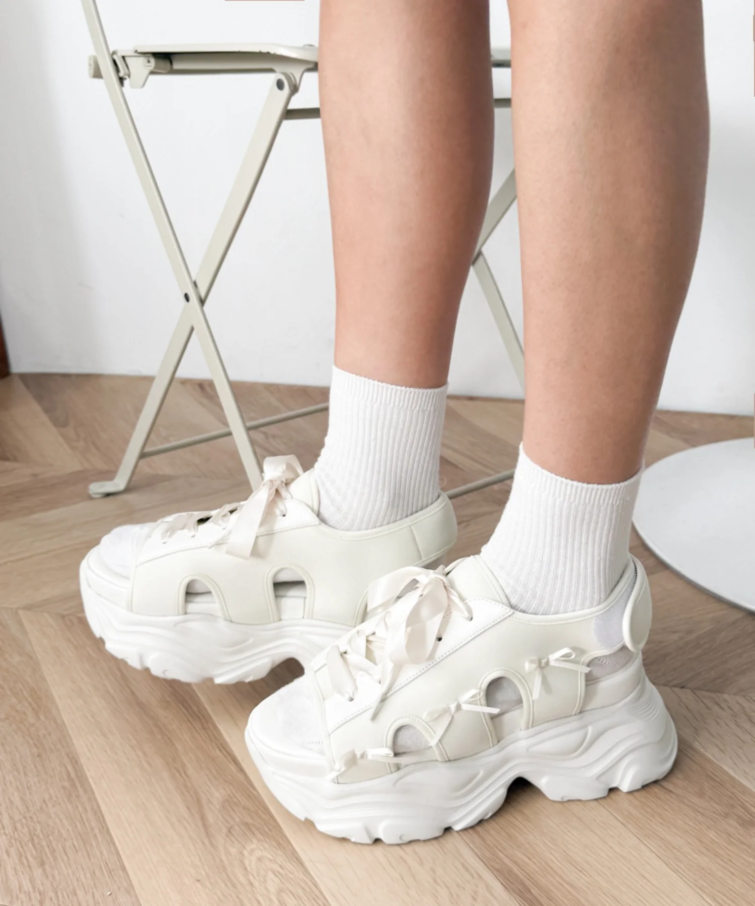 厚底レースアップリボンスポサン - Image 10