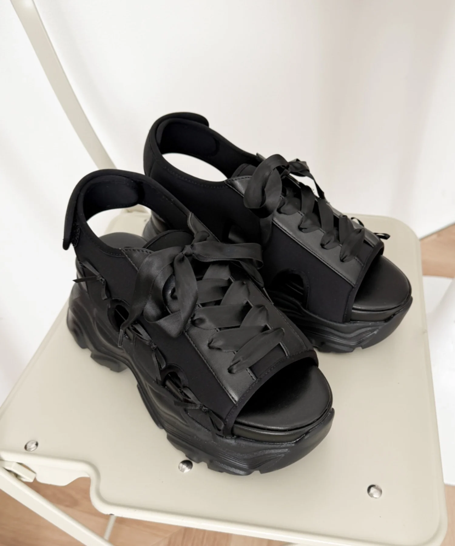 厚底レースアップリボンスポサン - Image 30