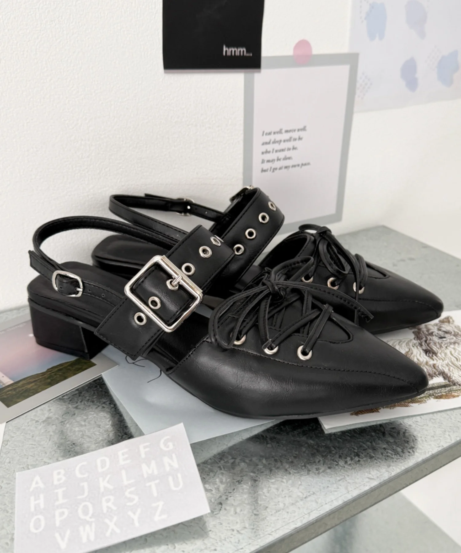 レースアップポインテッドシューズ - Image 13