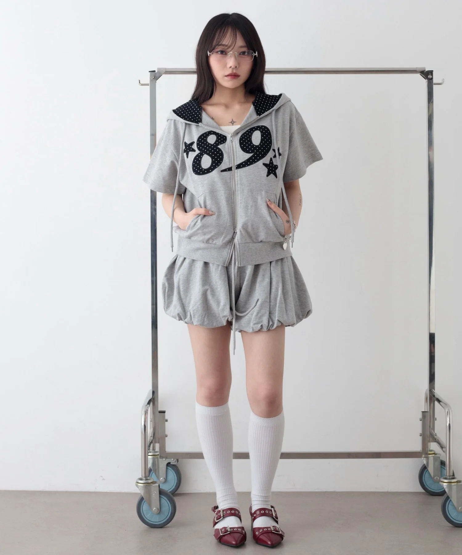 グラフィック半袖ZIPパーカー - Image 16