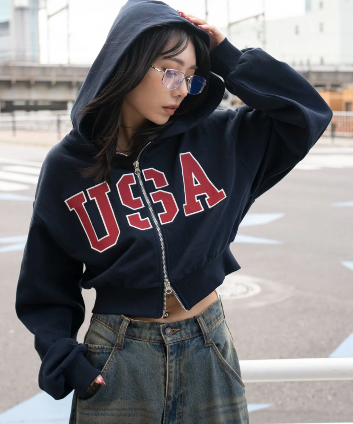 グラフィックショートZIPパーカー - Image 3