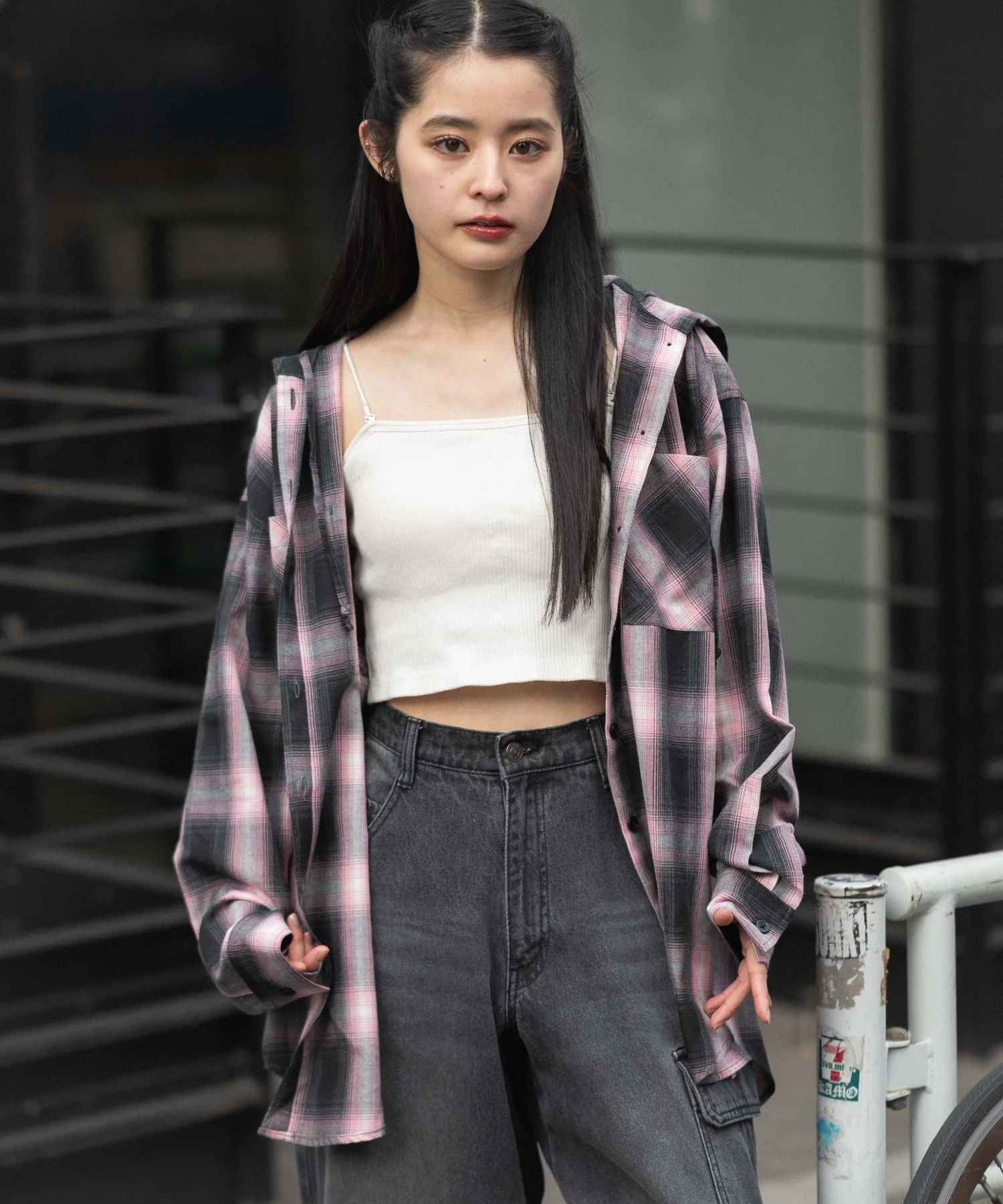 フードチェックシャツ - Image 2