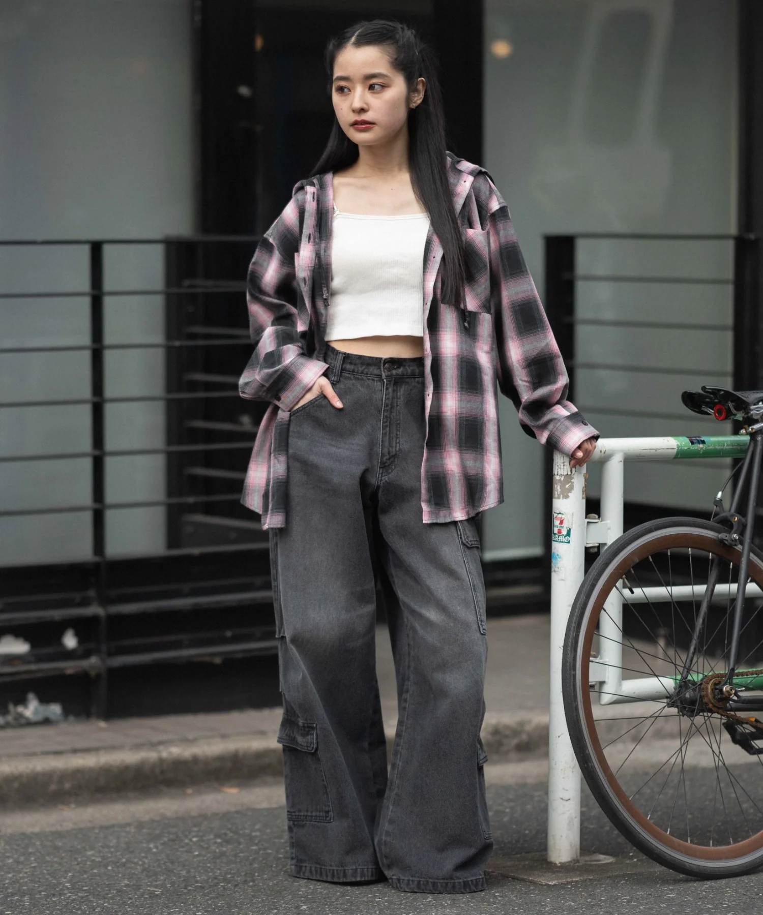 フードチェックシャツ - Image 6