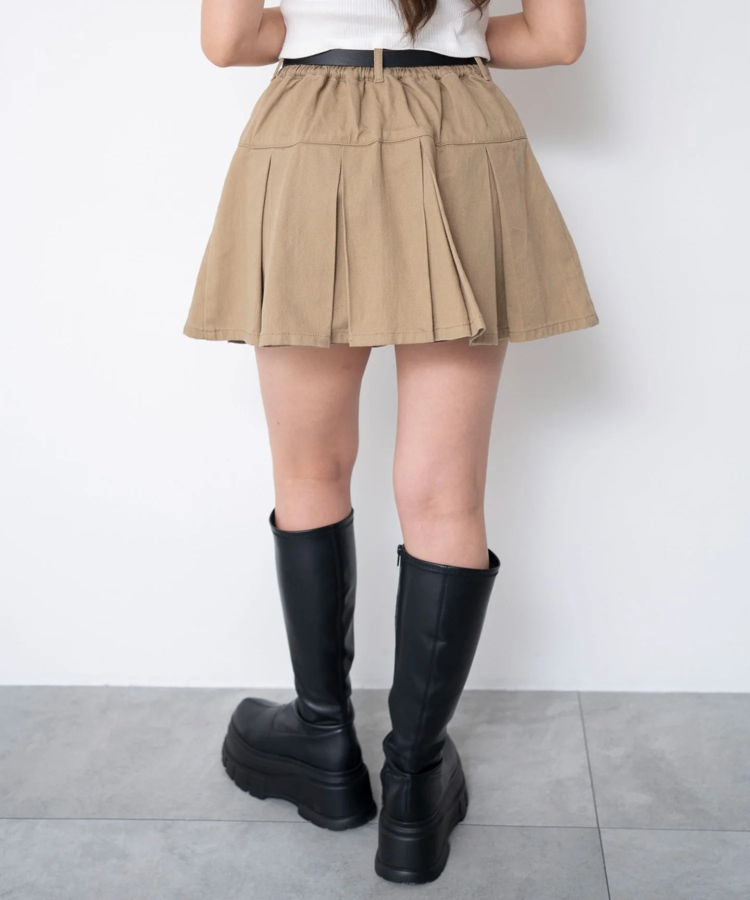 ベルト付きツイルプリーツスカパン - Image 16