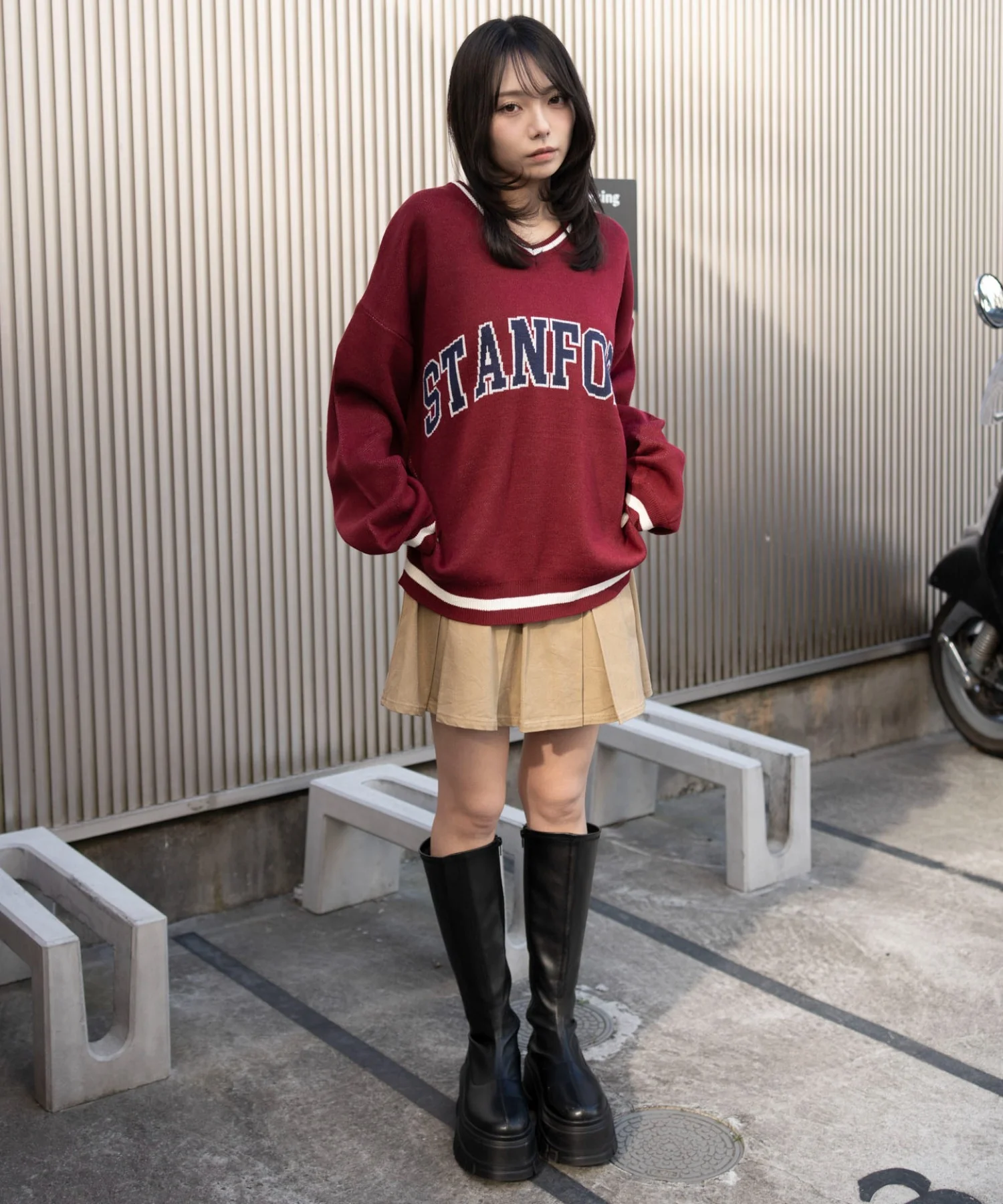 VネックグラフィックニットBIGプルオーバー - Image 13