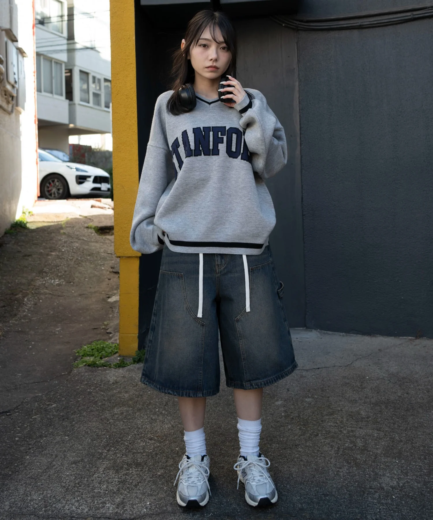 VネックグラフィックニットBIGプルオーバー - Image 22